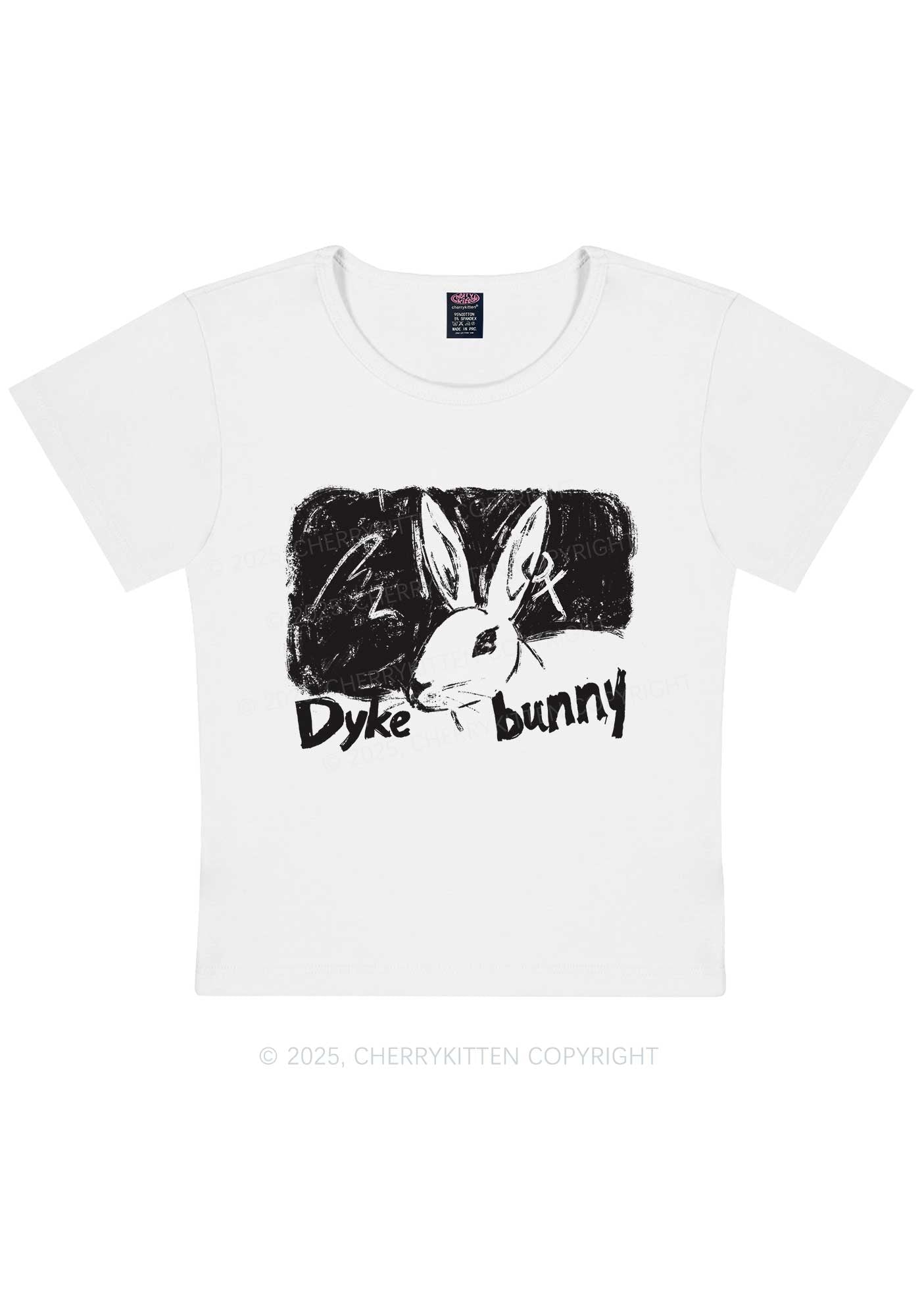 Dyke Bunny Y2K Baby Tee Cherrykitten