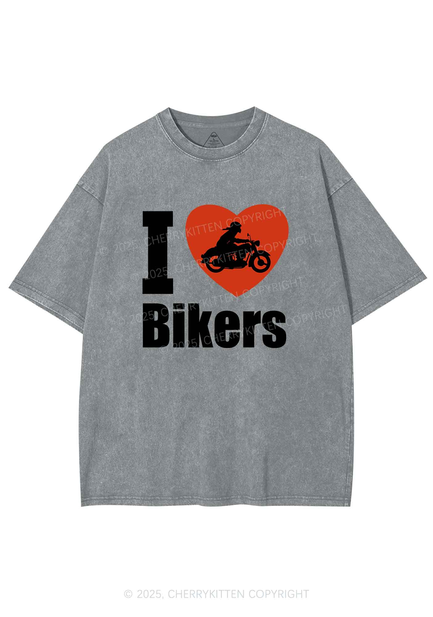 I Love Bikers Y2K Shirts Washed Tee Cherrykitten