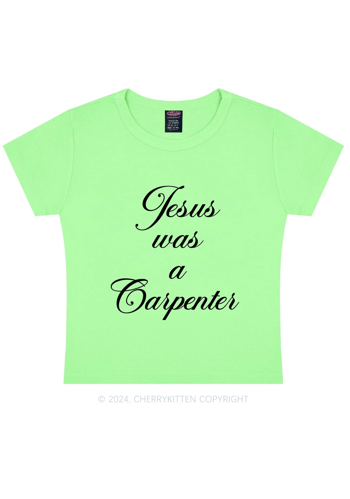 Jesus Was A Carpenter Y2K Baby Tee Cherrykitten