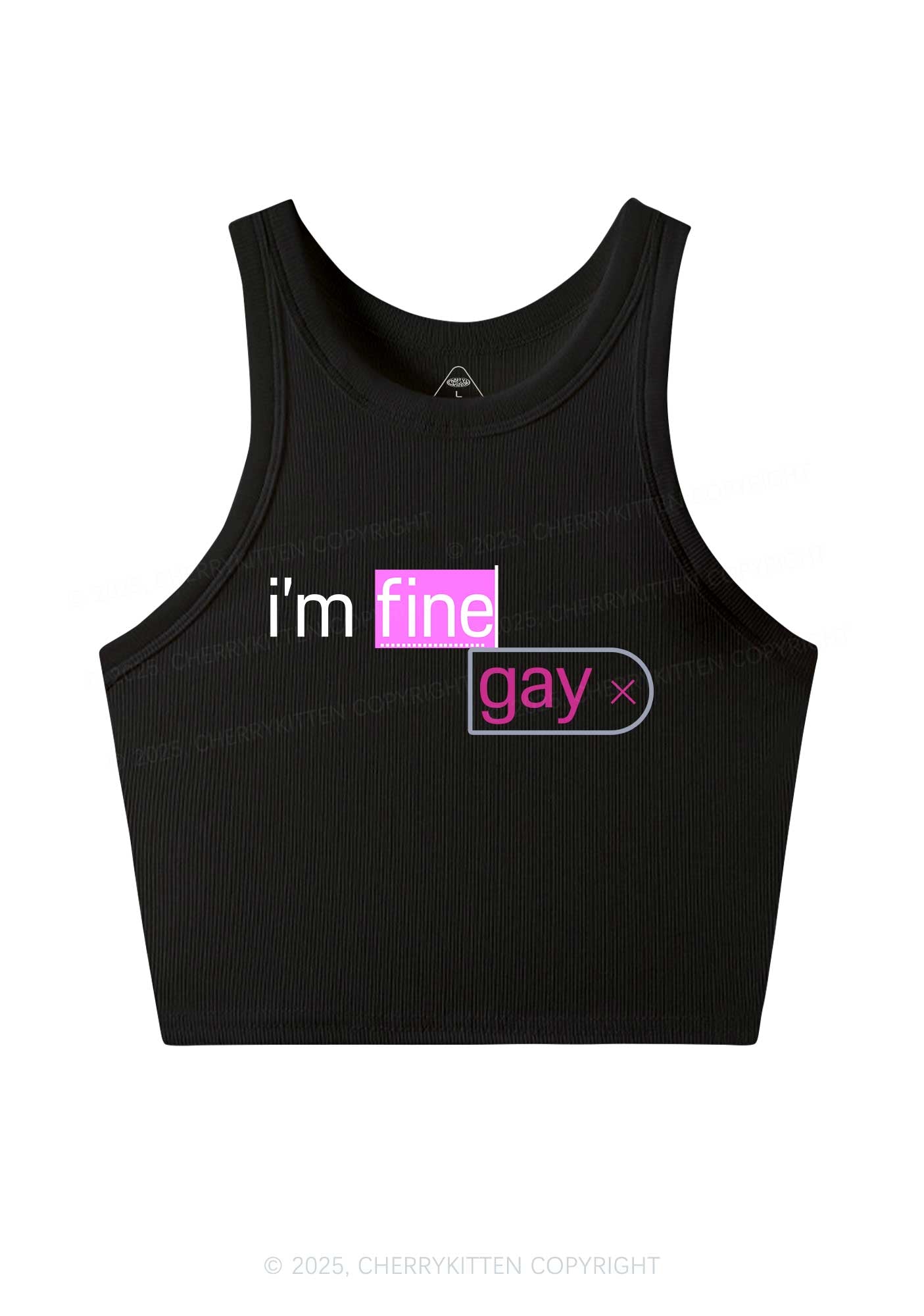Im Fine Gay Pride Y2K Crop Tank Top Cherrykitten