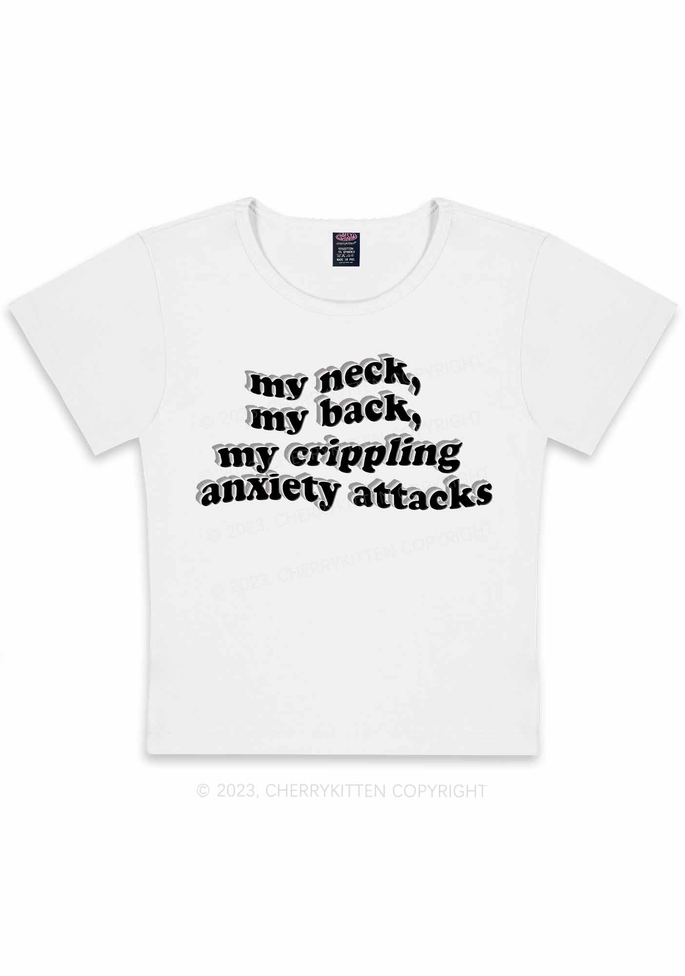 My Crippling Anxiety Attacks Y2K Baby Tee Cherrykitten