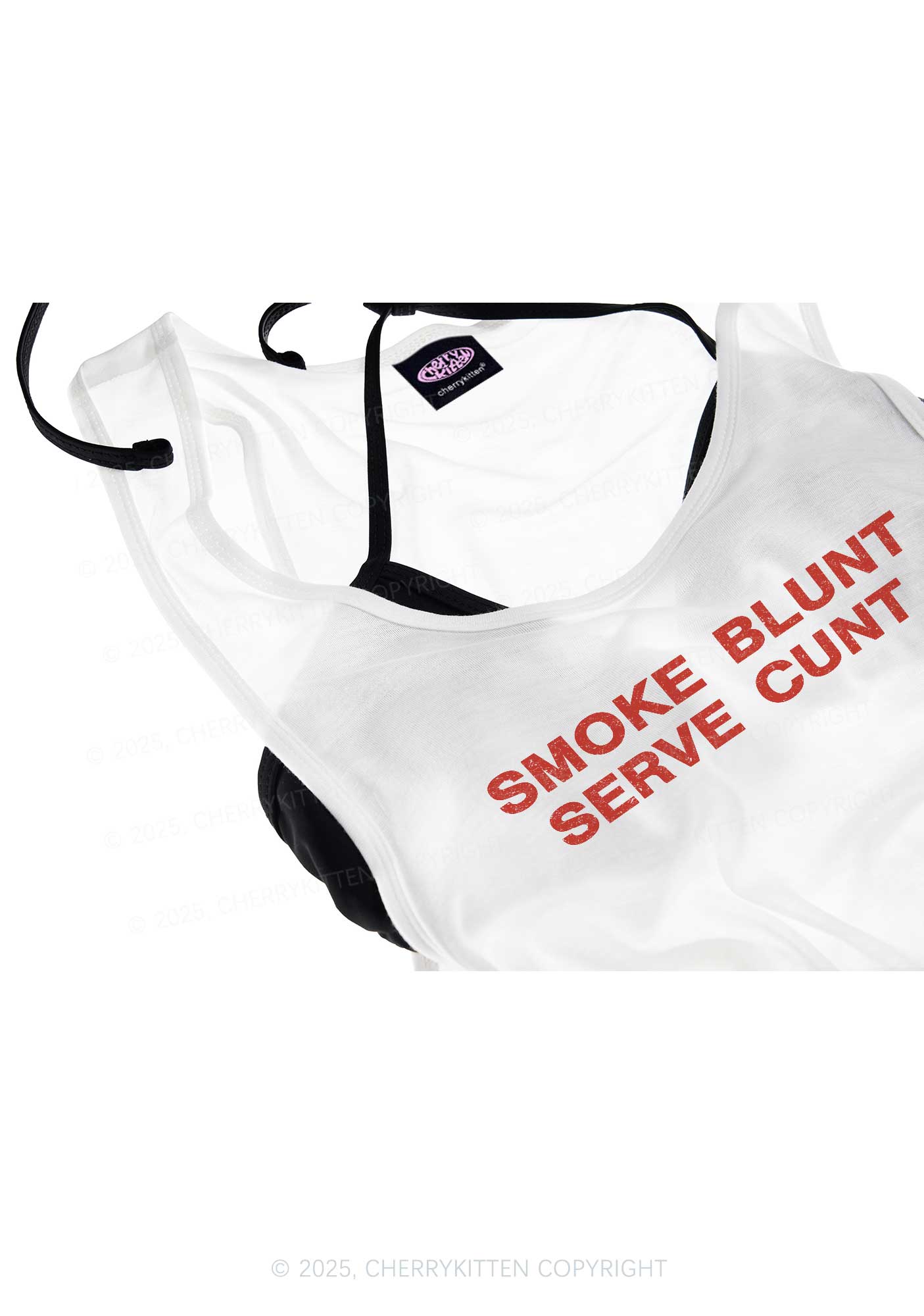 Smoke Blunt Y2K Sheer Boyfriend Tank Cherrykitten