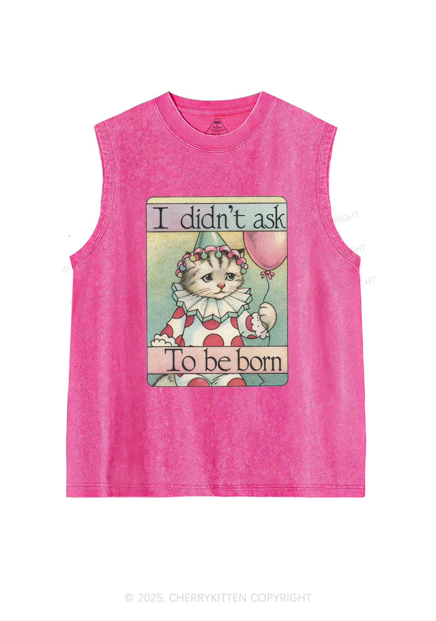 Didnt Ask To Be Born Y2K Washed Tank Cherrykitten