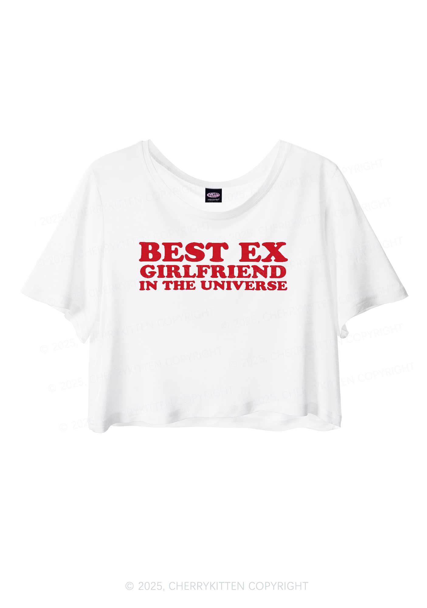 Universe Best Ex Girlfriend Y2K Sheer Crop Tee Cherrykitten