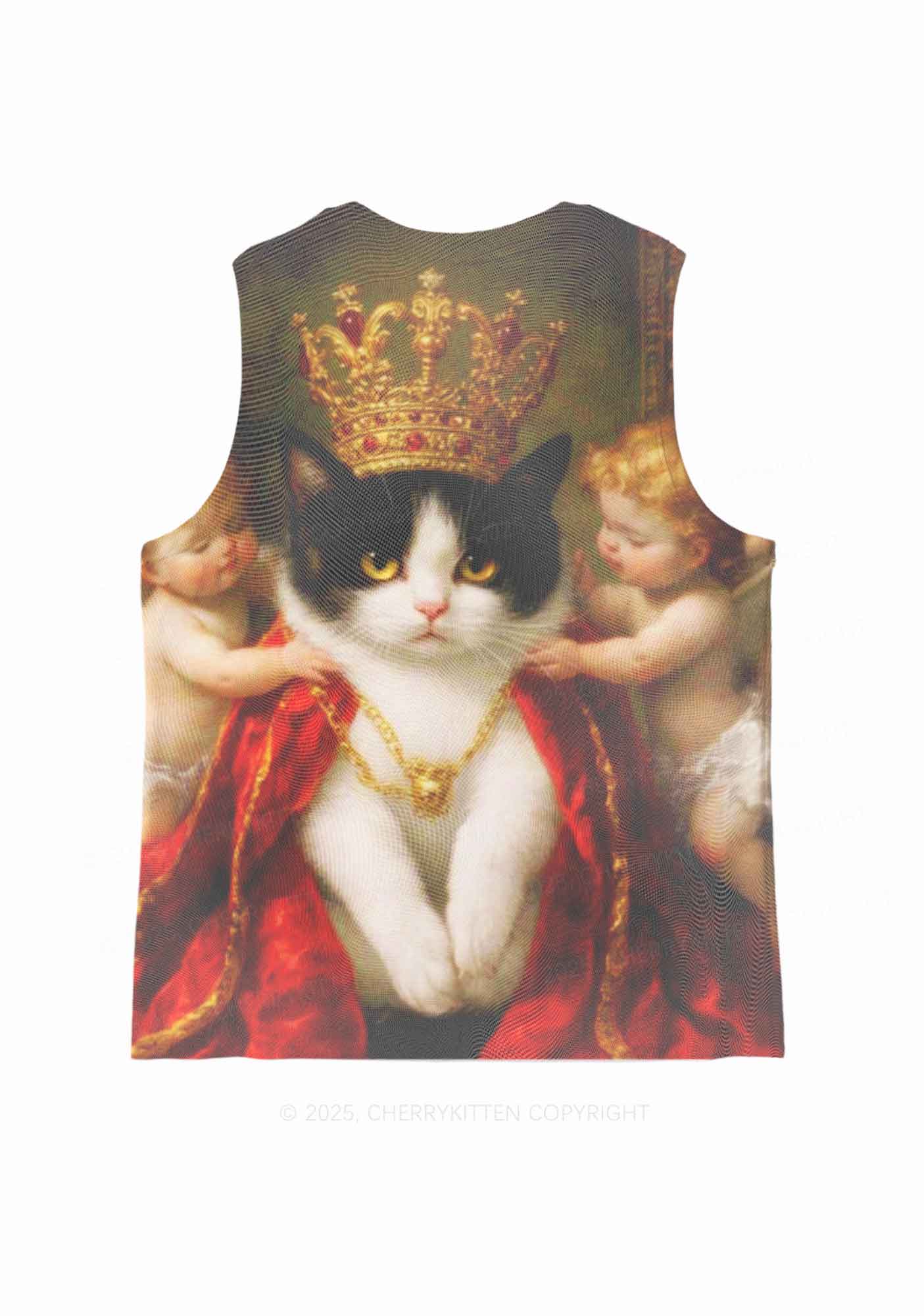 The Cat King And Angels Y2K Mesh Muscle Tank Cherrykitten