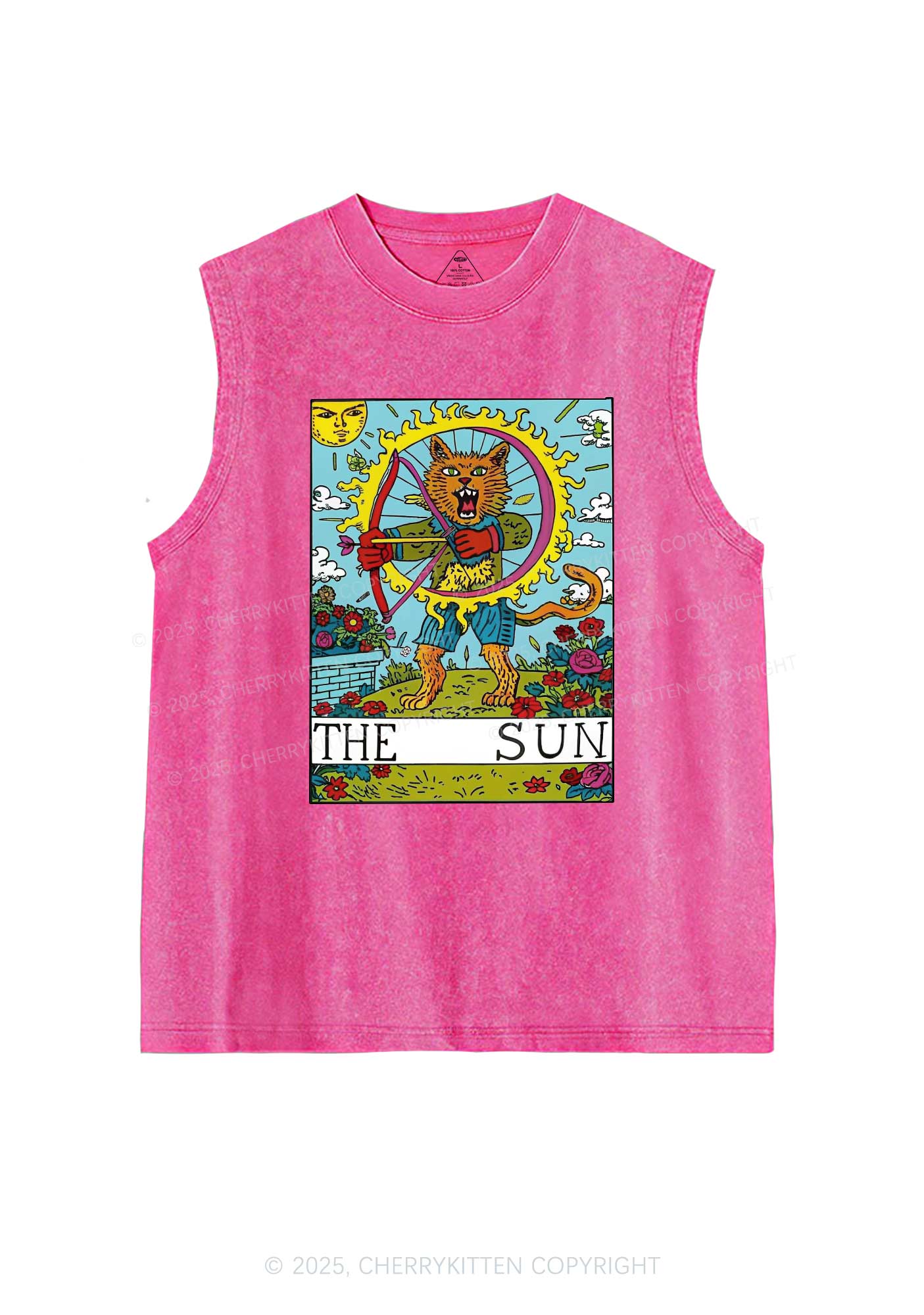 The Sun Cat Y2K Washed Tank Cherrykitten