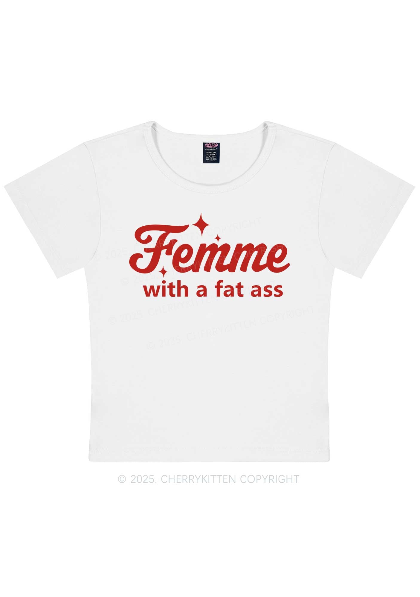 Femme With Fat Axx Pride Y2K Baby Tee Cherrykitten