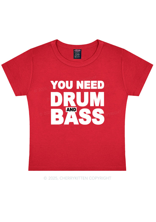 Need Drum And Bass Y2K Baby Tee Cherrykitten