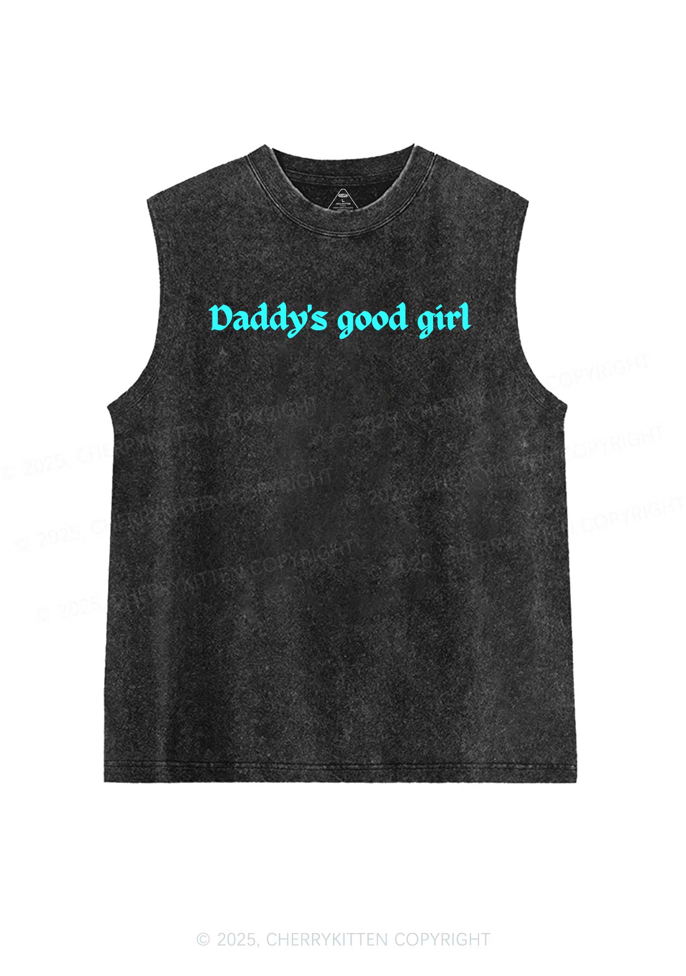 Daddys Good Girl Y2K Washed Muscle Tank Cherrykitten
