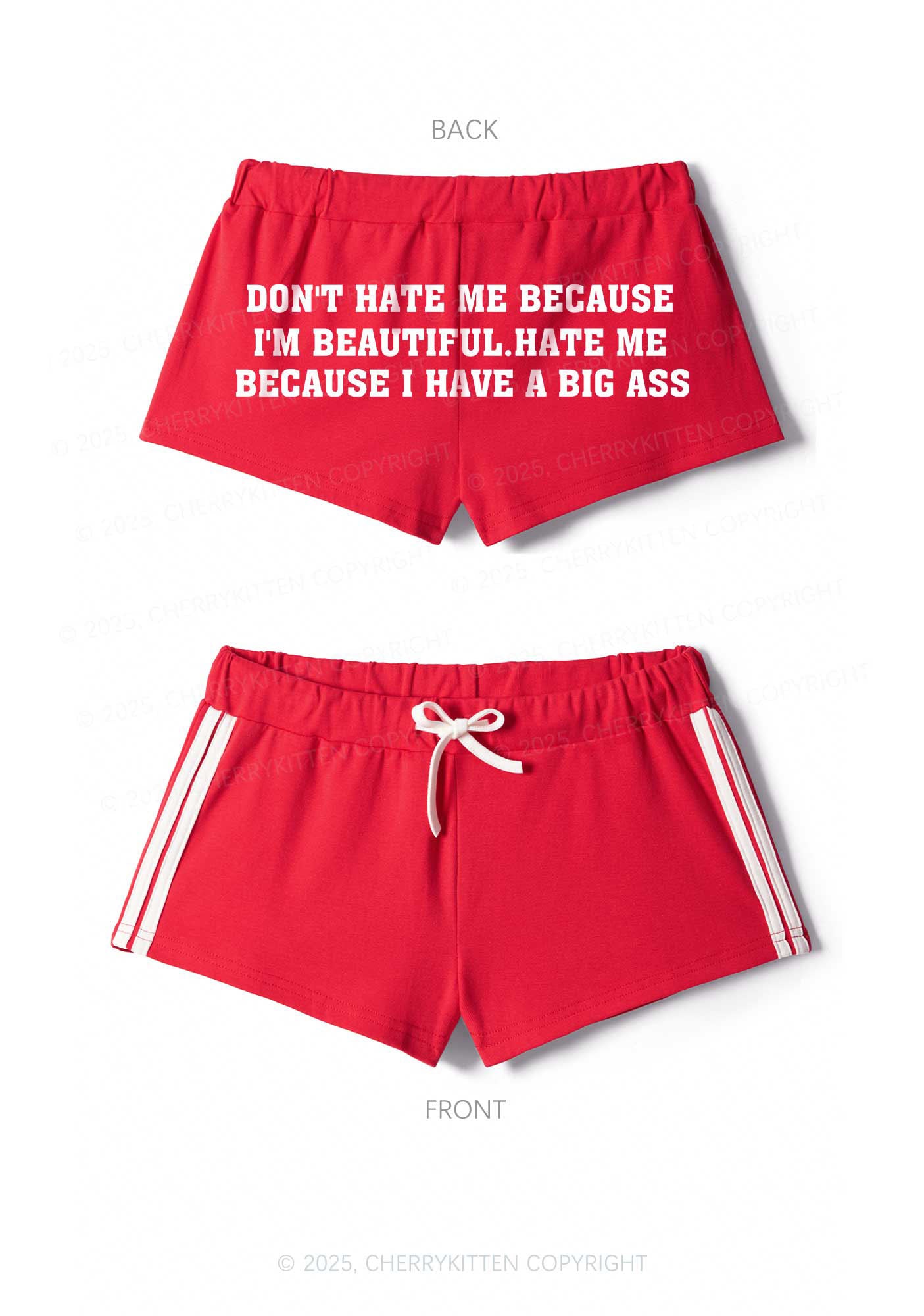 Hate Me Big Axx Y2K Drawstring Mini Shorts Cherrykitten