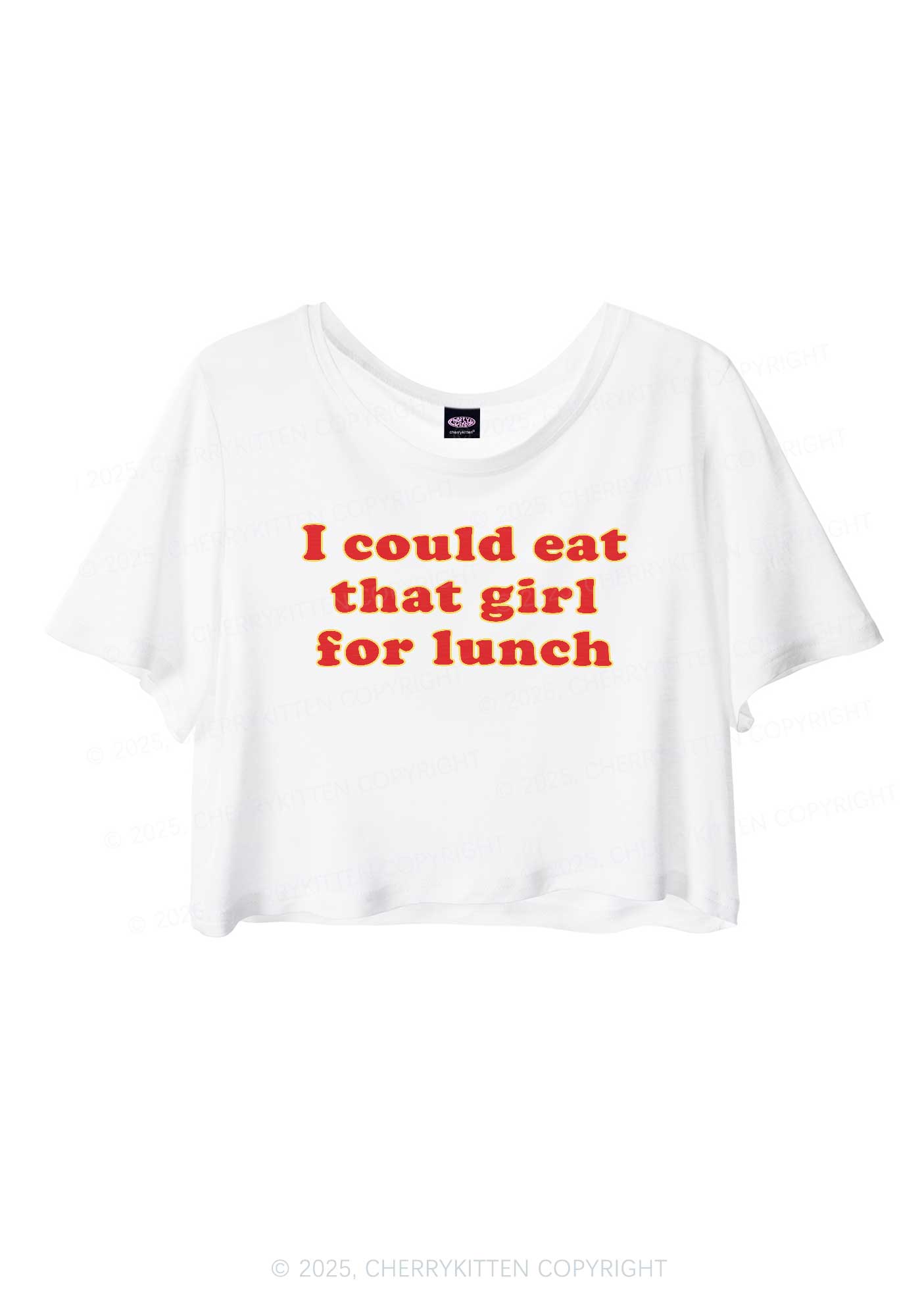 Eat That Girl For Lunch Pride Y2K Sheer Crop Tee Cherrykitten