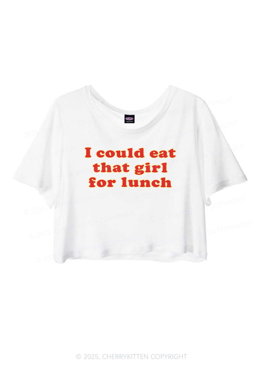 Eat That Girl For Lunch Pride Y2K Sheer Crop Tee Cherrykitten