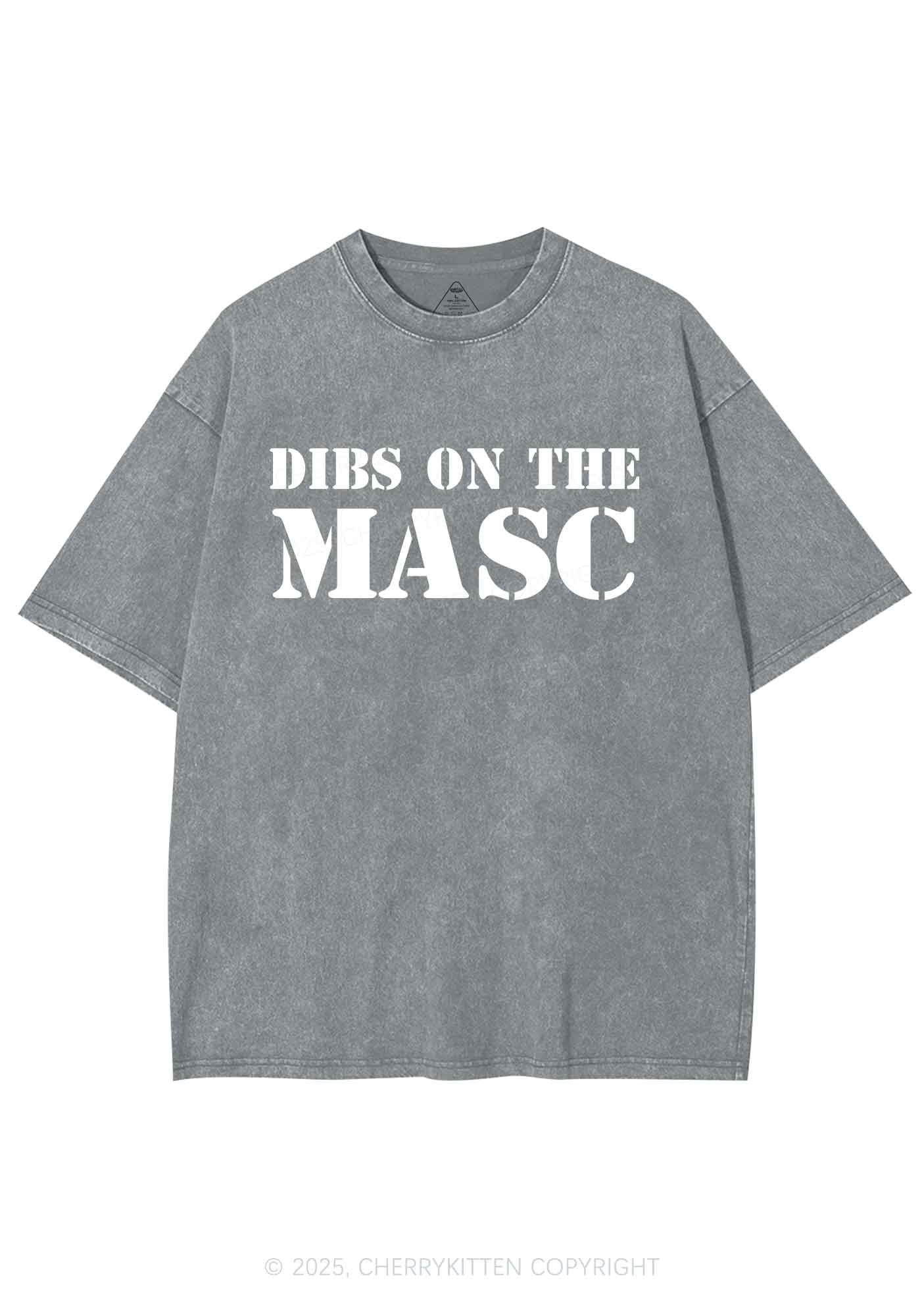 Dibs On The Masc Pride Y2K Shirts Washed Tee Cherrykitten
