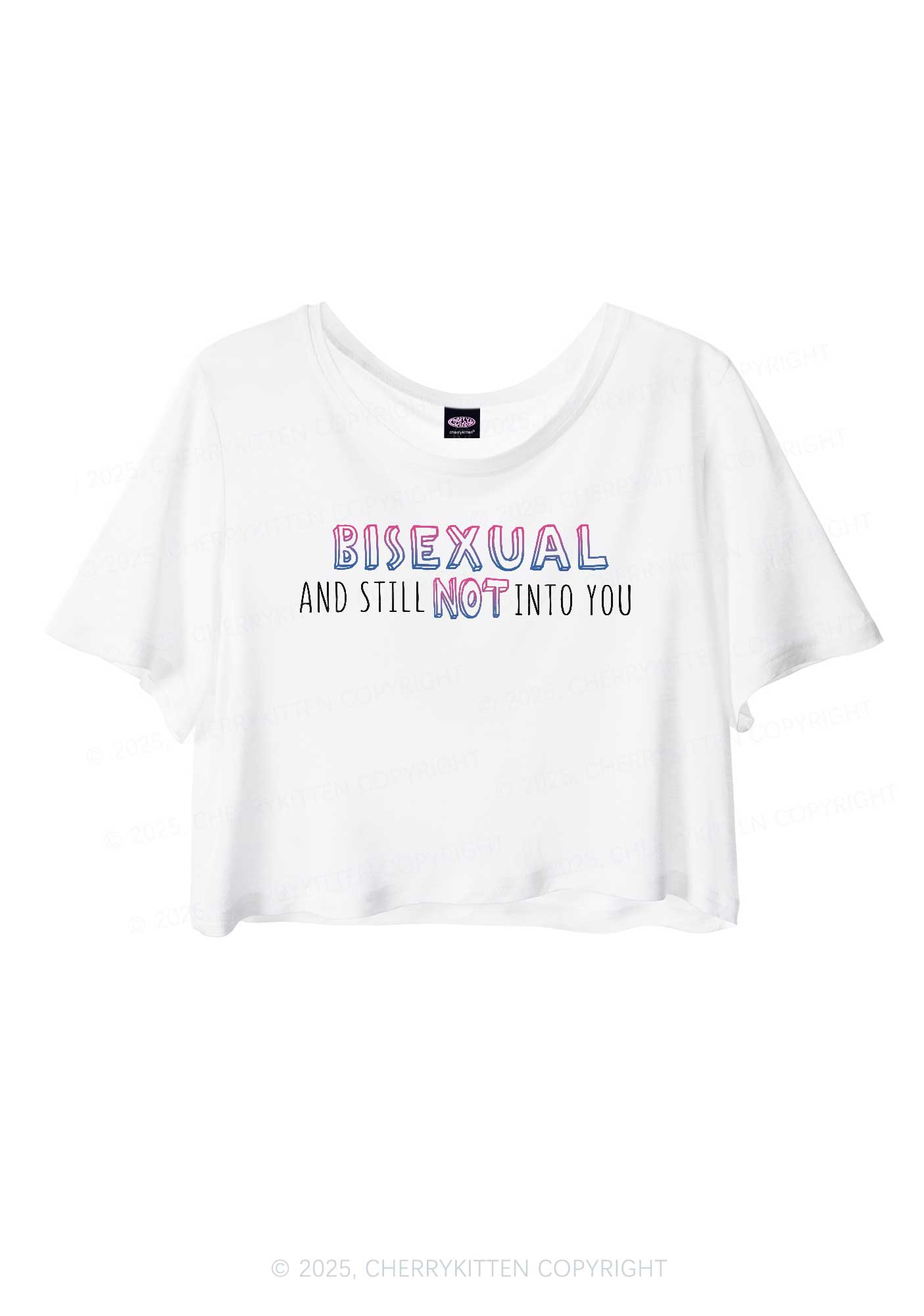 Bisexual And Still Not Into You Pride Y2K Sheer Crop Tee Cherrykitten