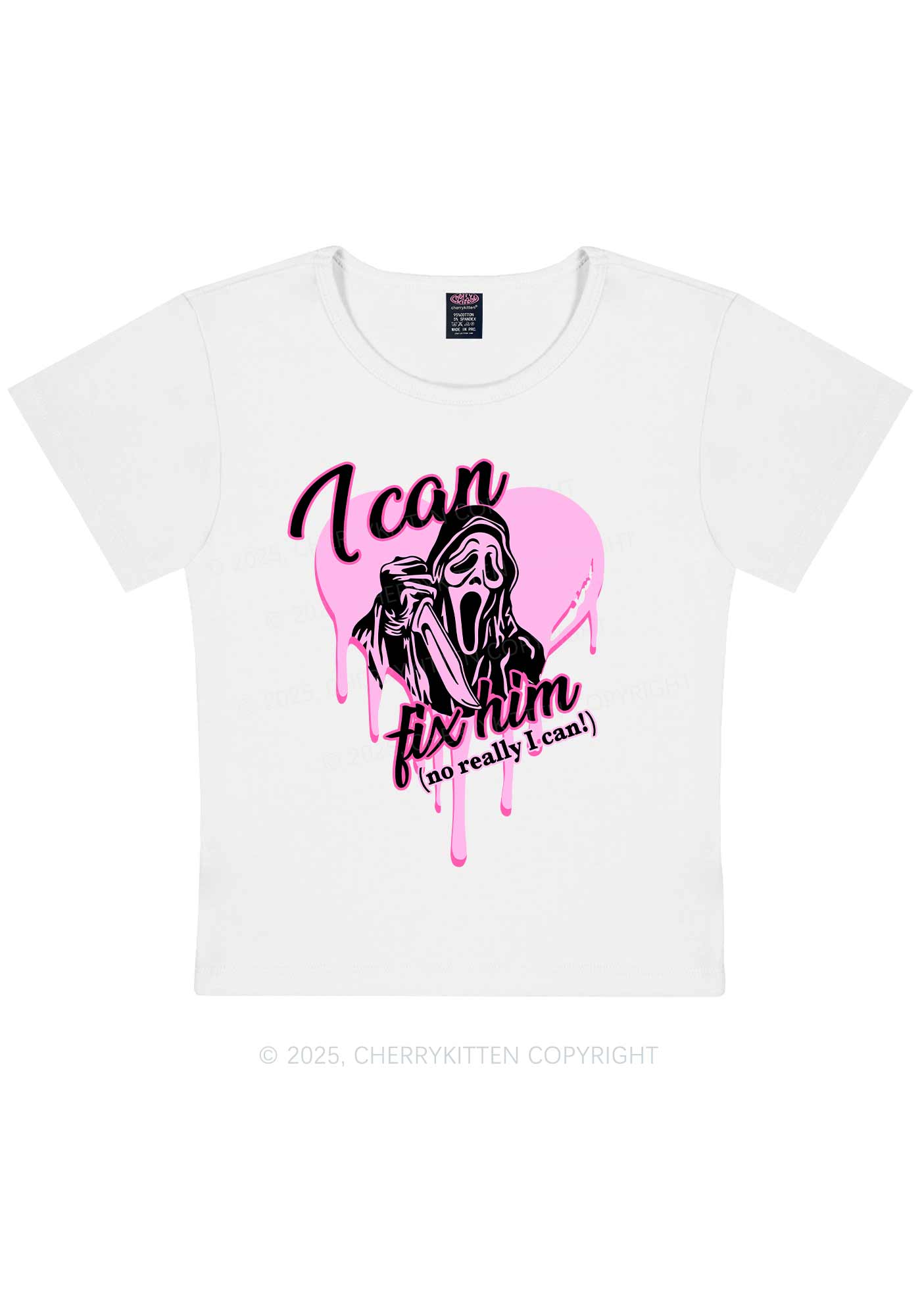 Halloween Ghost Fix Him Y2K Baby Tee Cherrykitten