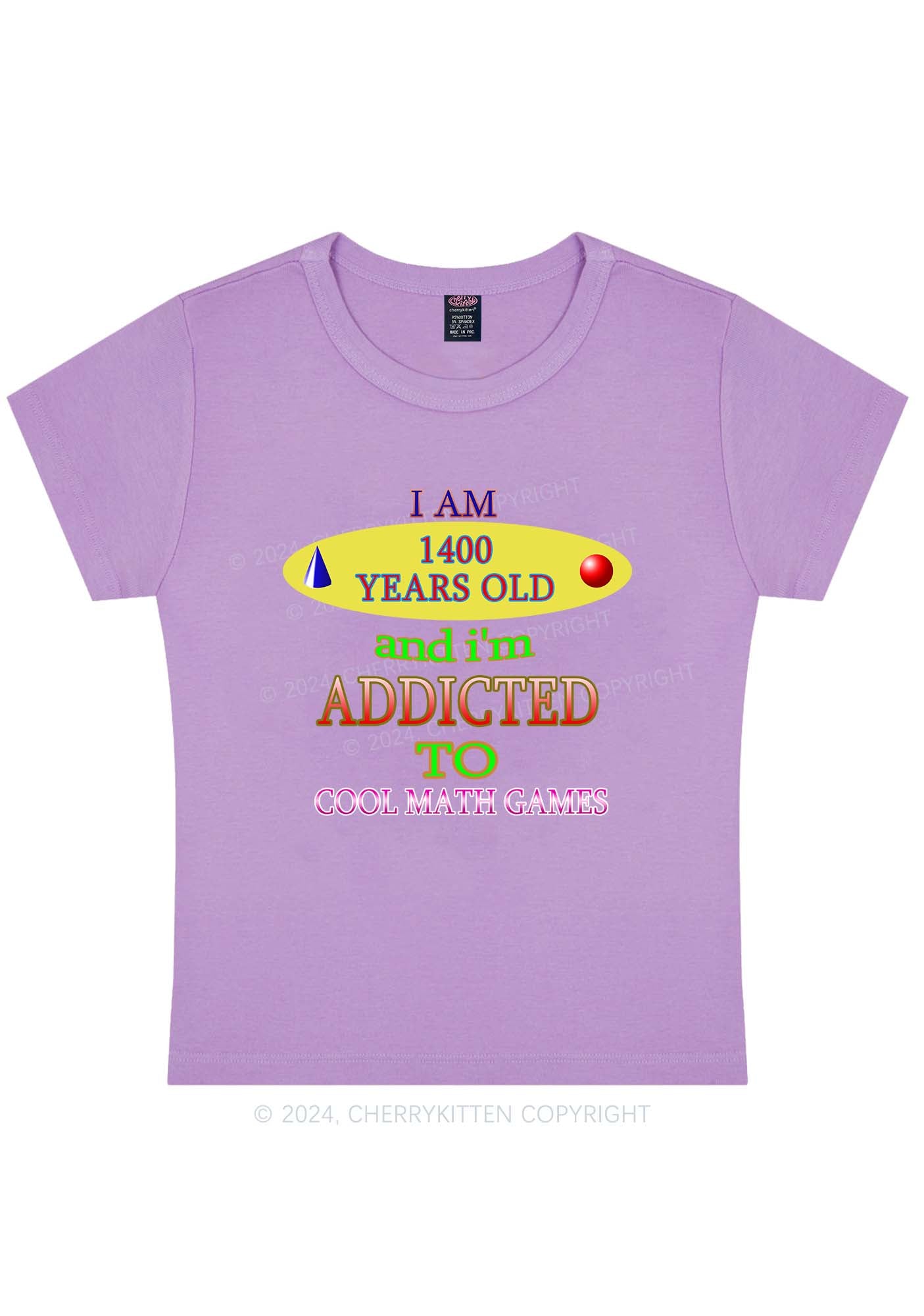Curvy Cool Math Games Y2K Baby Tee Cherrykitten