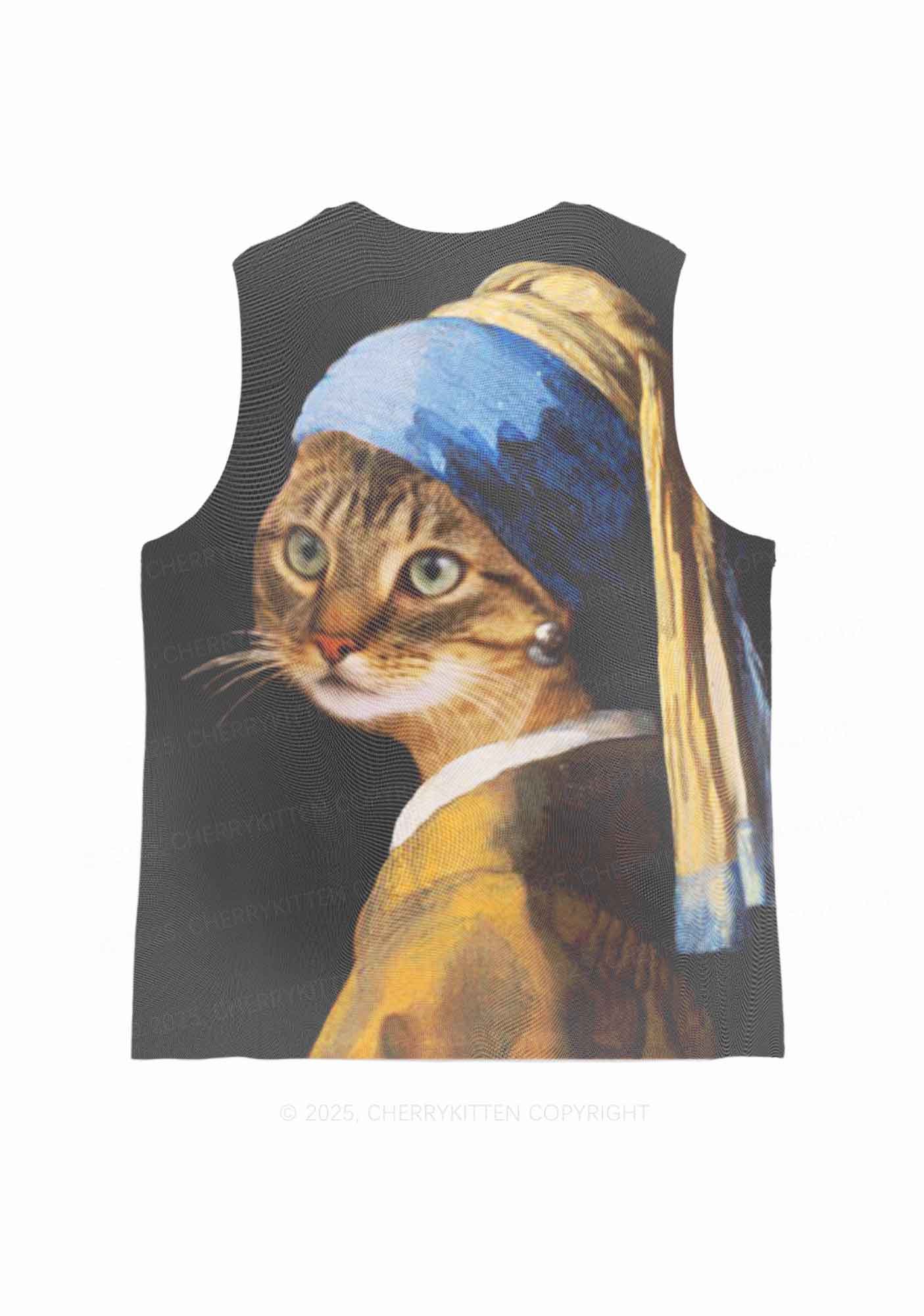The Lady Cat Y2K Mesh Muscle Tank Cherrykitten