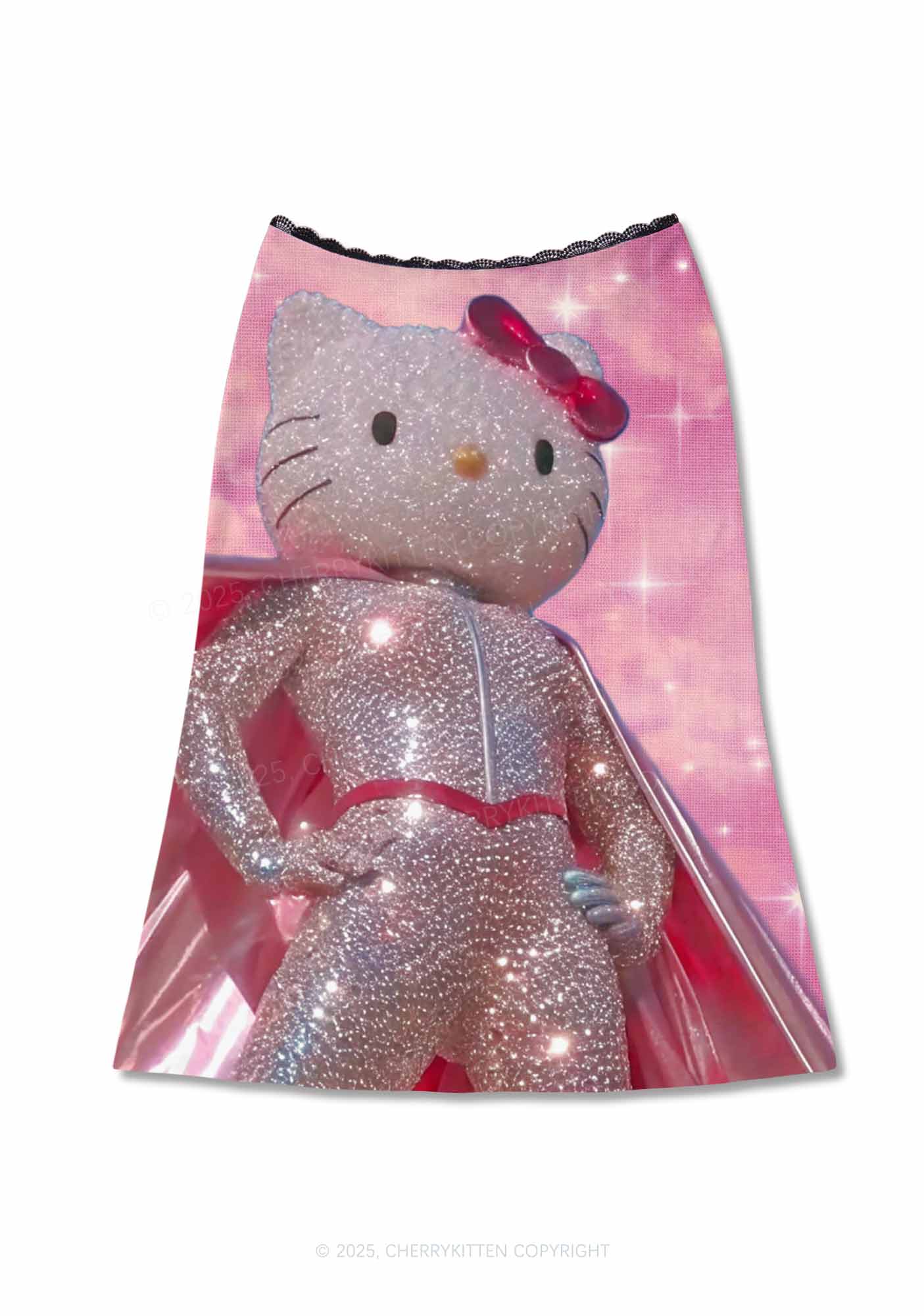 Diamond Kitten Y2K Print Midi Skirt Cherrykitten