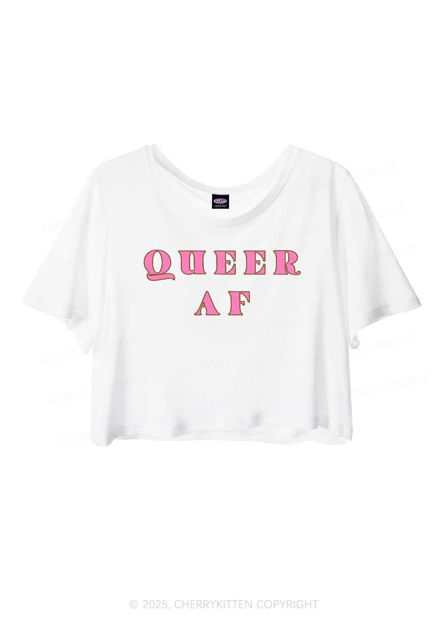 Queer AF Pride Y2K Sheer Crop Tee Cherrykitten