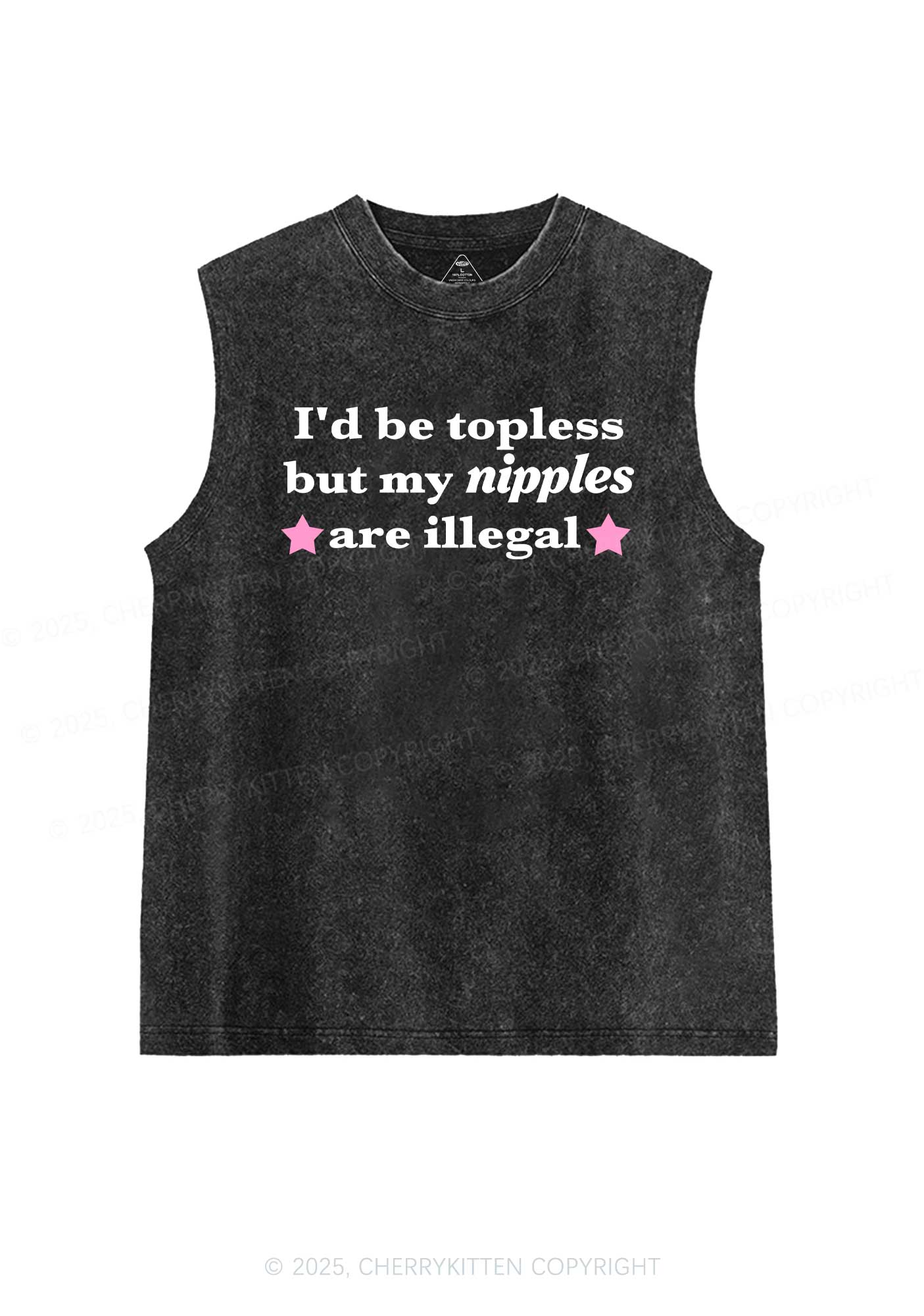 Nixxles Are Illegal Y2K Washed Muscle Tank Cherrykitten