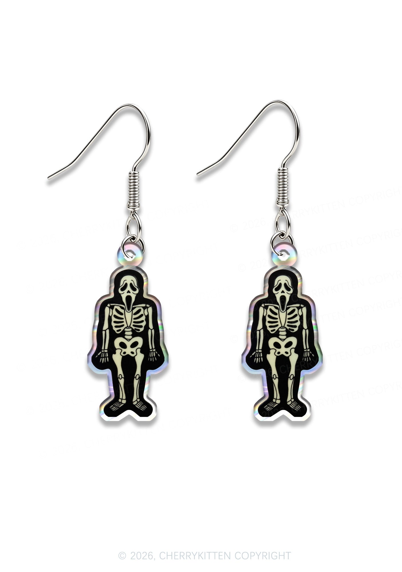Halloween Skeleton Y2K Acrylic Earrings Cherrykitten
