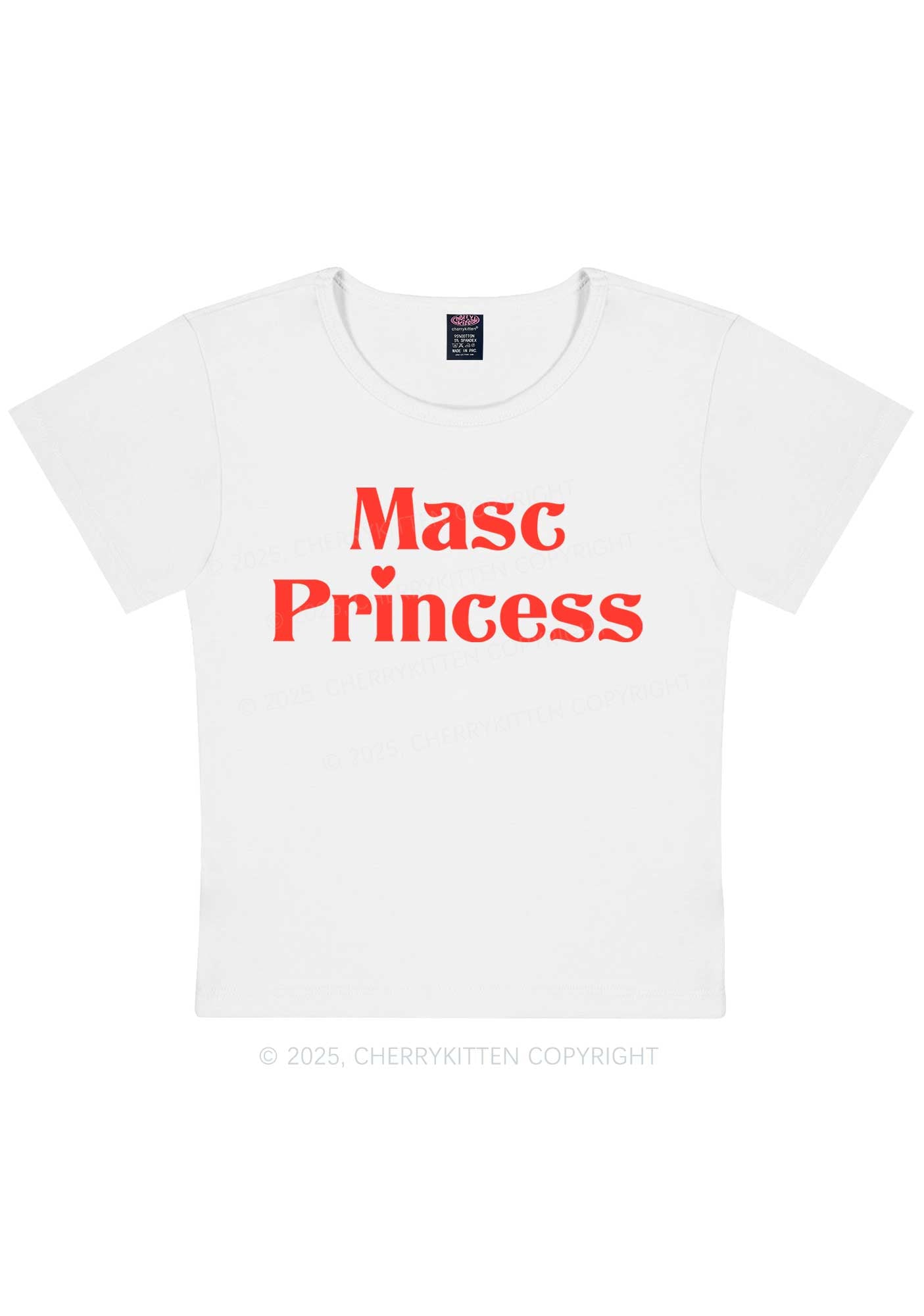 Masc Princess Pride Y2K Baby Tee Cherrykitten