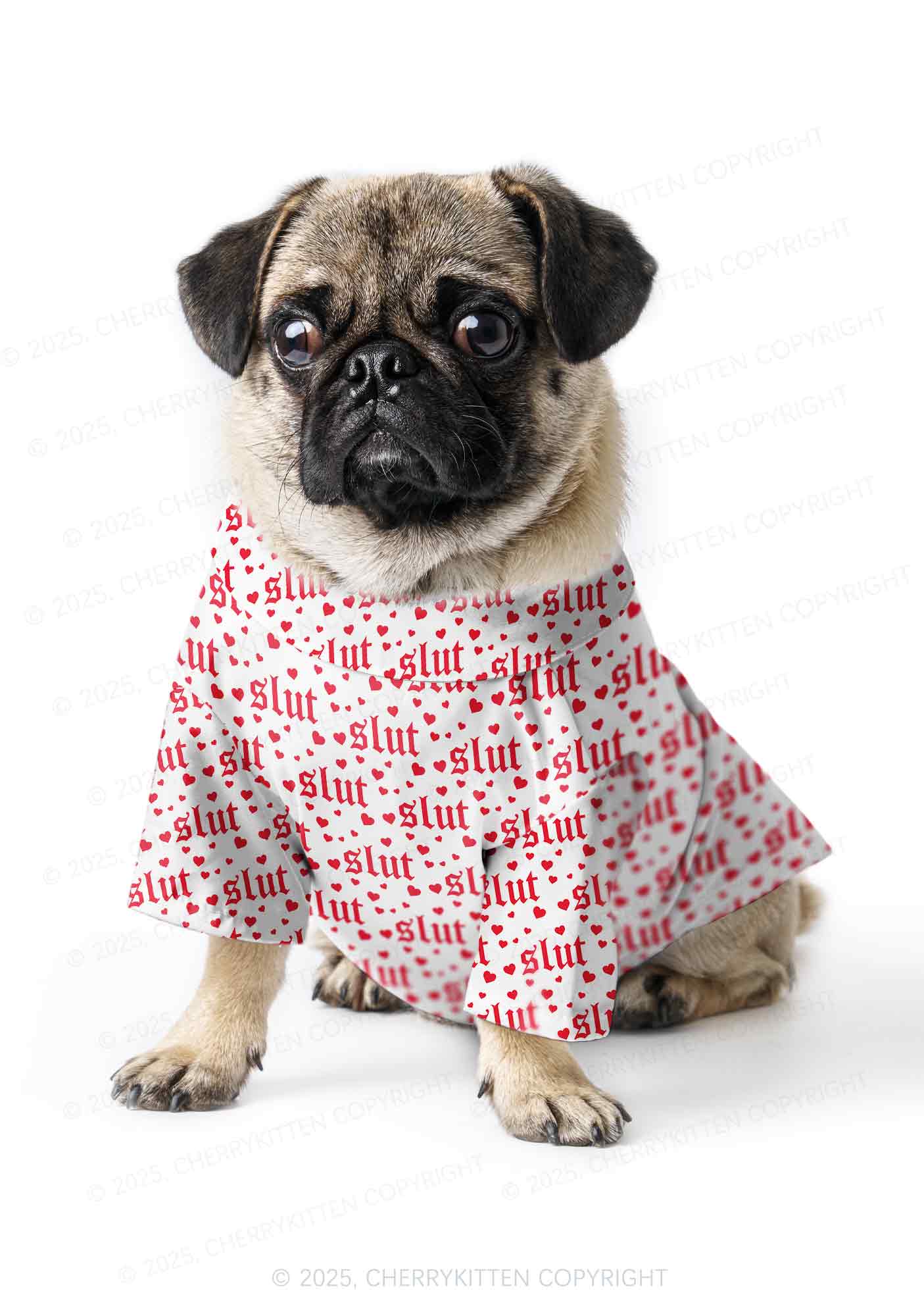 Slxt Red Heart Y2K Pet Shirts Cherrykitten