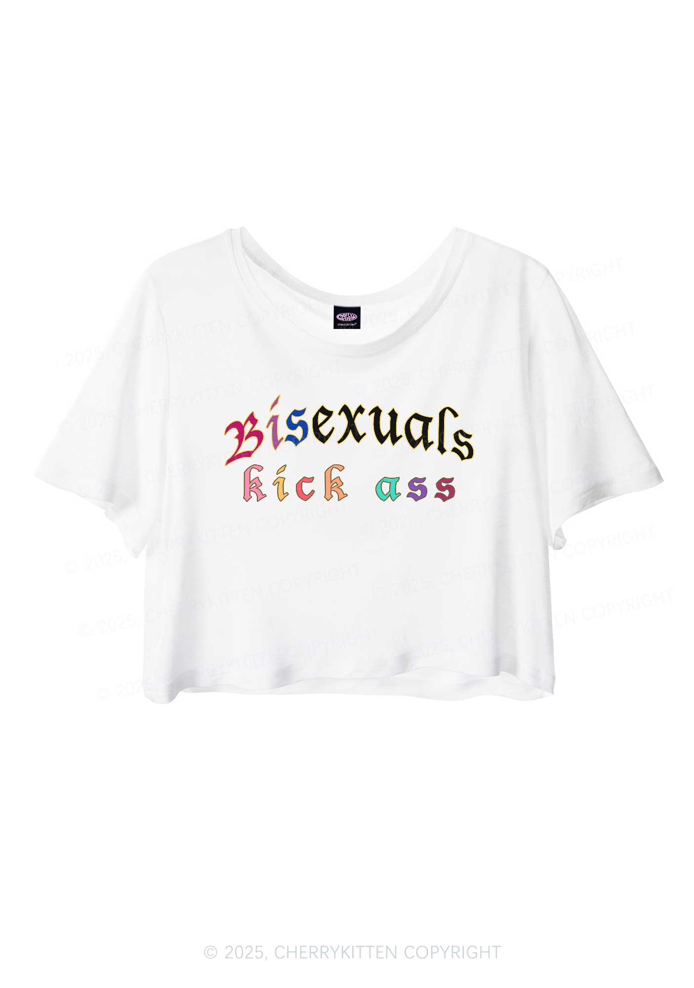 Bisexuals Kick Axx Pride Y2K Sheer Crop Tee Cherrykitten