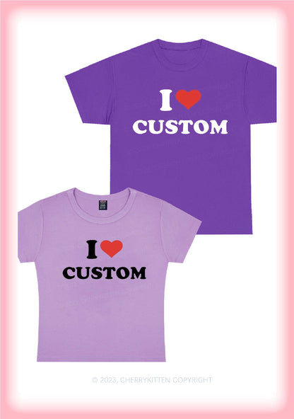 I Love Custom Personalized Y2K Valentine's Day Shirt Cherrykitten