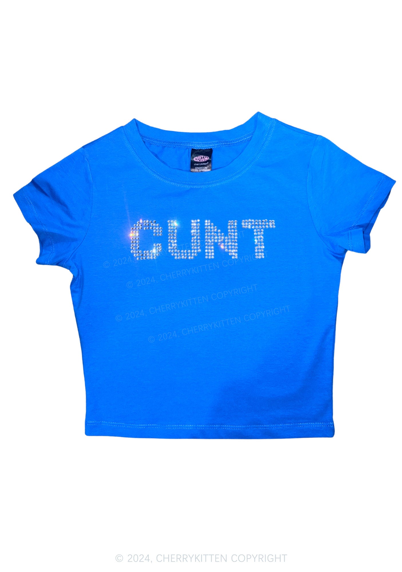 Rhinestone Cxxt Y2K Baby Tee Cherrykitten