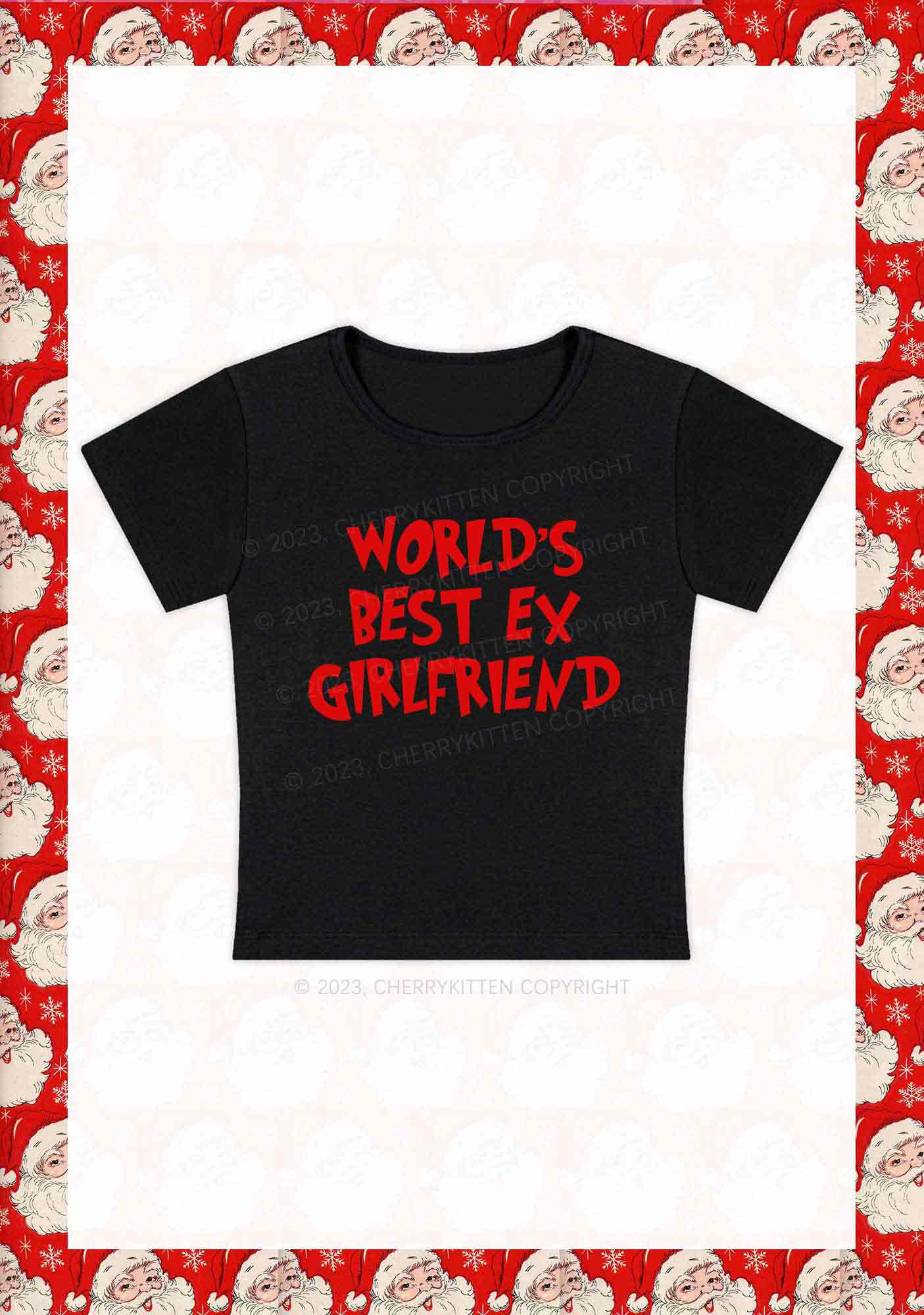 World's Best Ex Girlfriend Christmas Y2K Baby Tee Cherrykitten