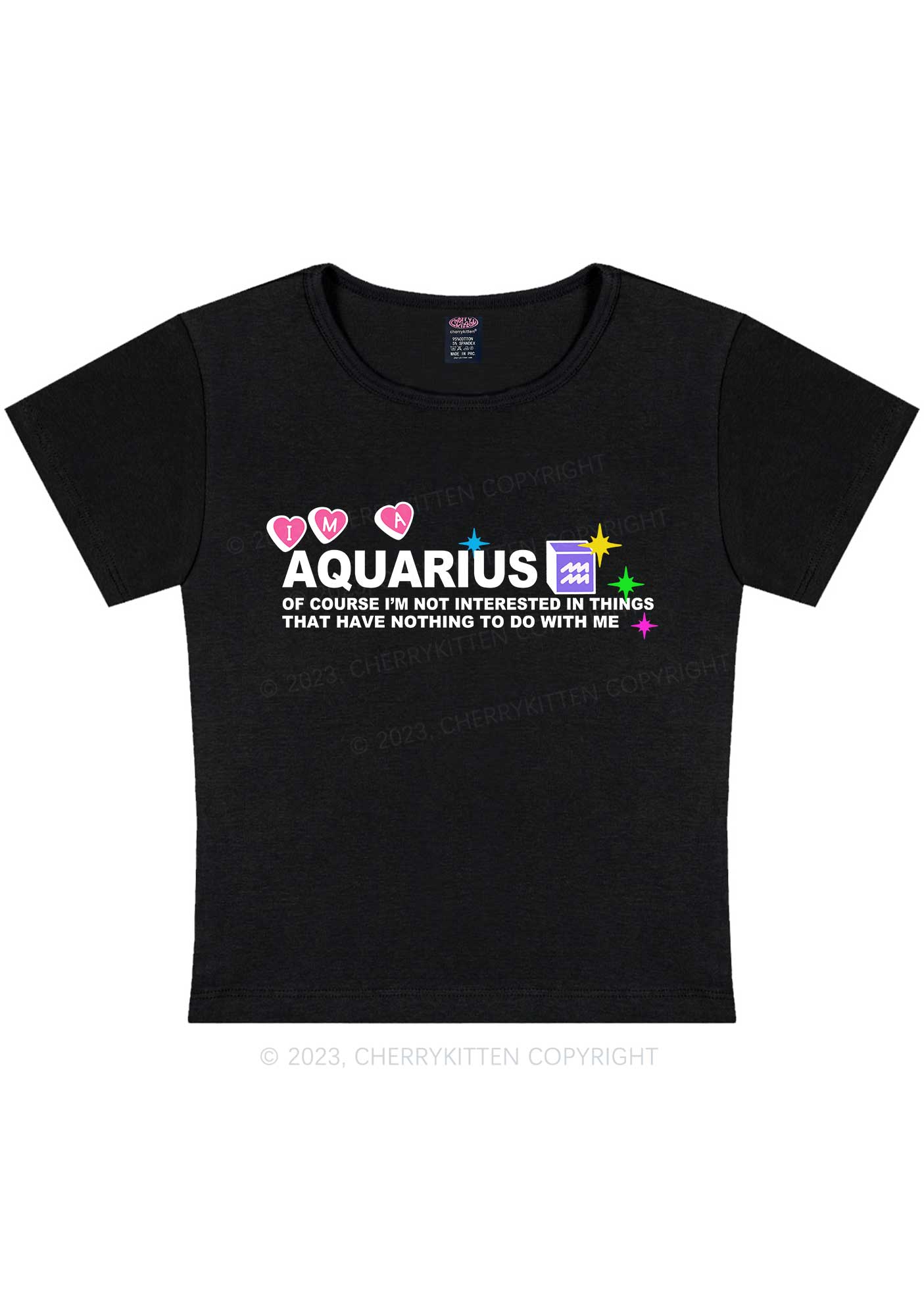 Curvy I'm A Aquarius Y2K Baby Tee Cherrykitten