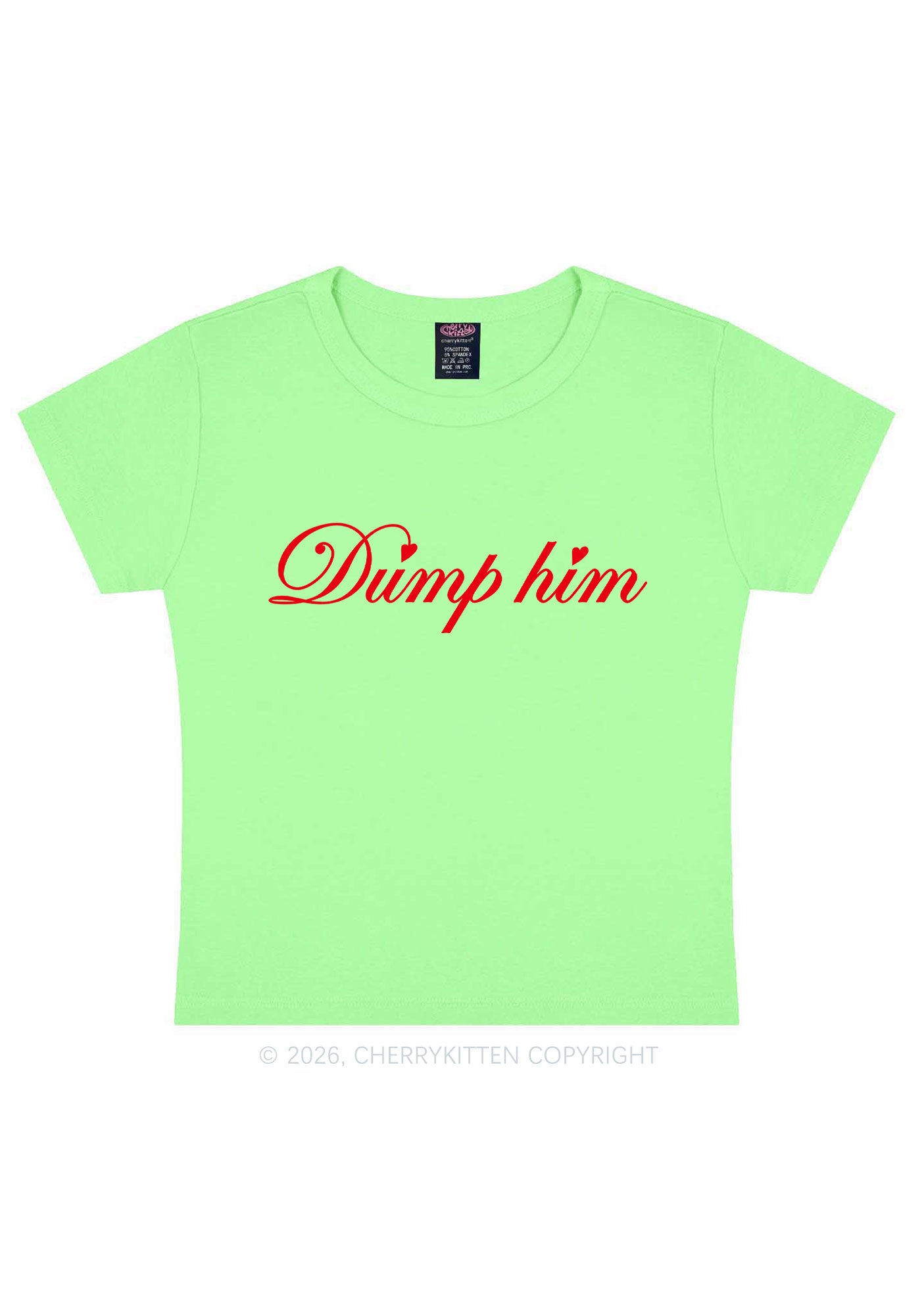 Dump Him Valentine's Day Y2K Baby Tee Cherrykitten