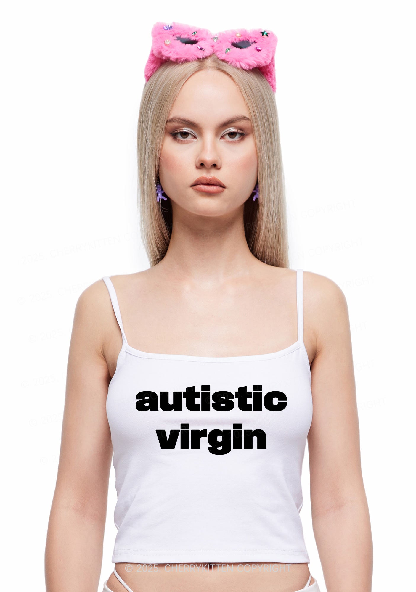 Autistic Virgin Y2K Spaghetti Strap Cami Cherrykitten