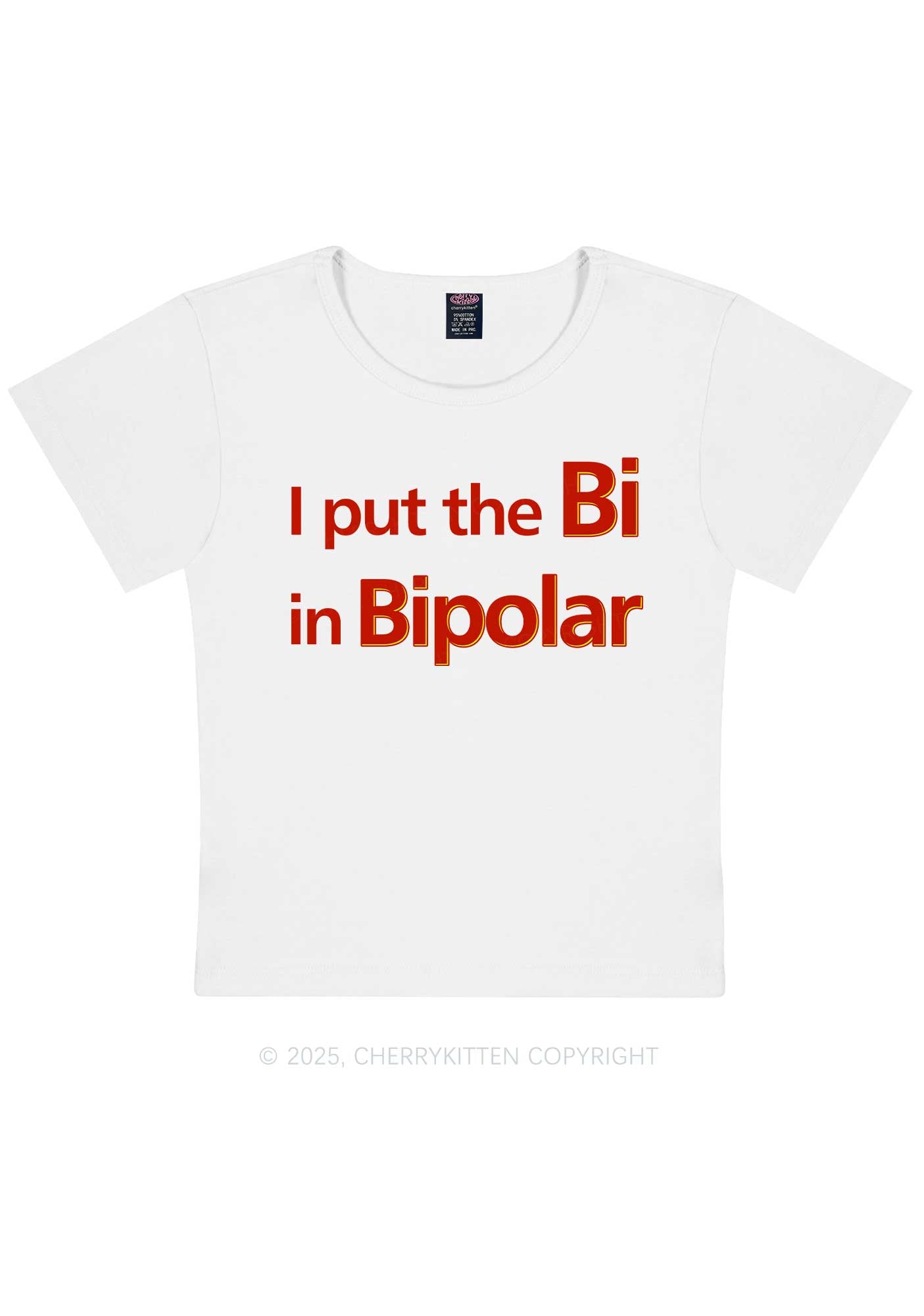 Bi In Bipolar Y2K Baby Tee Cherrykitten