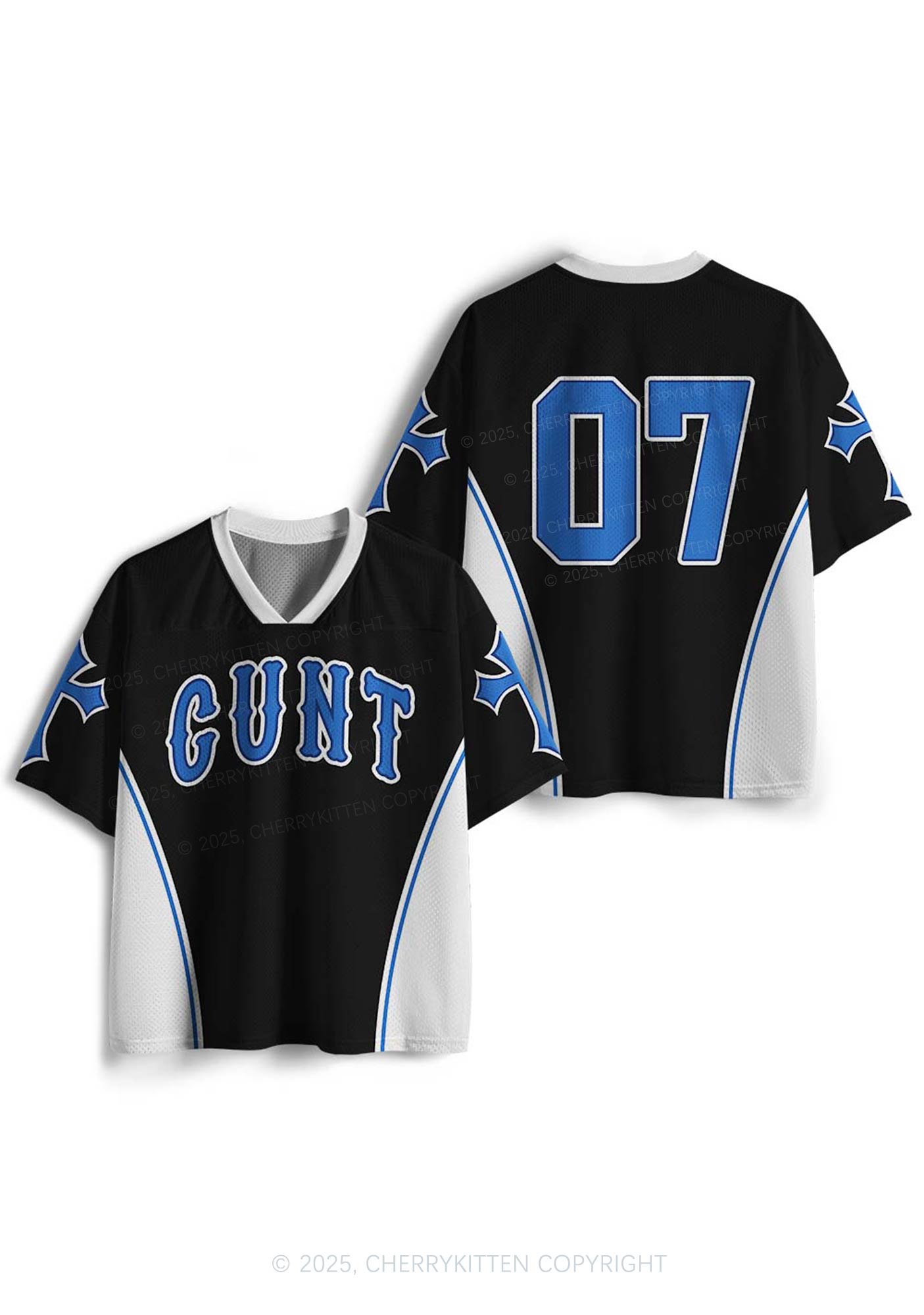Custom Black Cxxt Y2K Mesh Jersey Shirts Cherrykitten