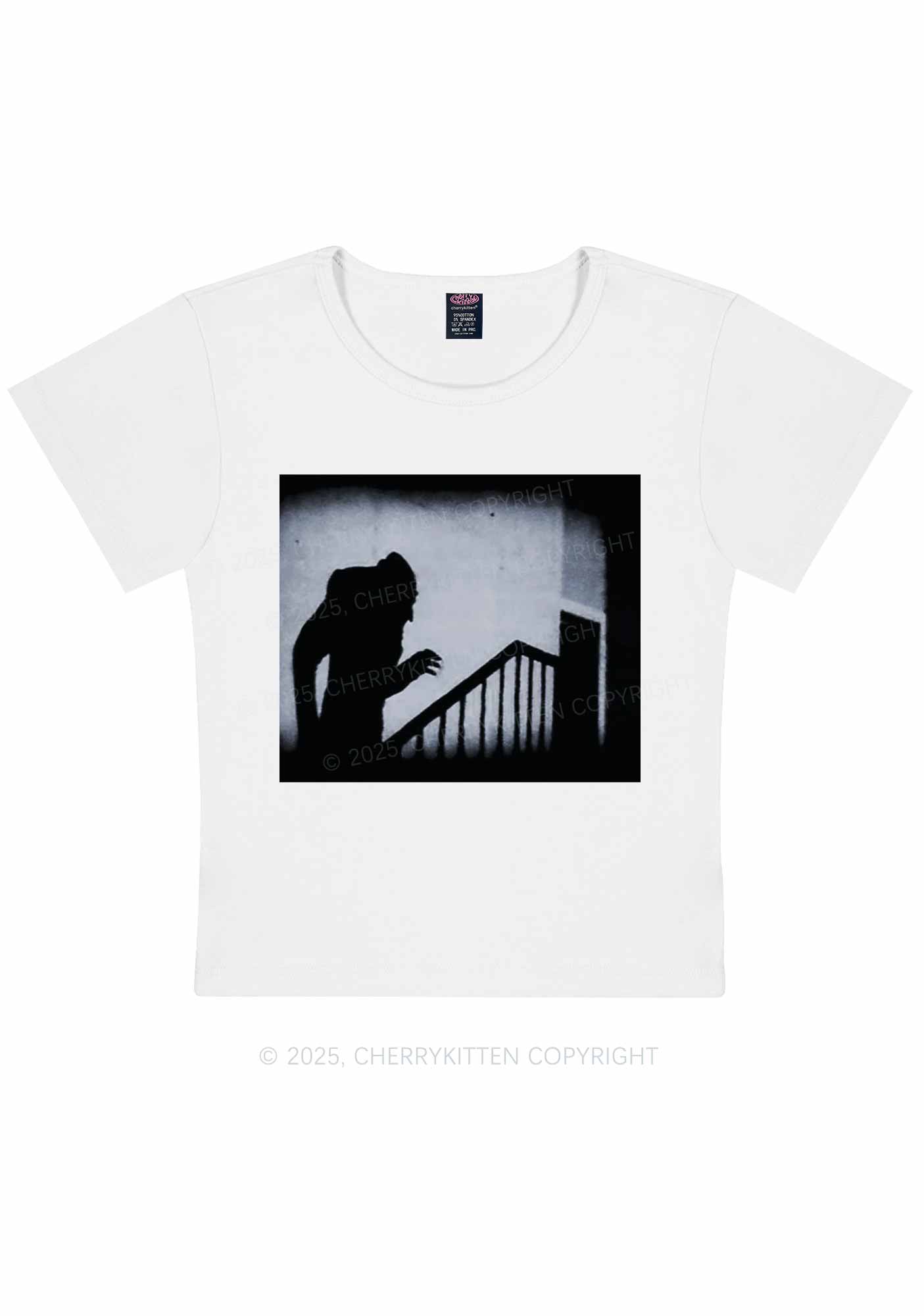 Halloween Stairs Intruder Y2K Baby Tee Cherrykitten