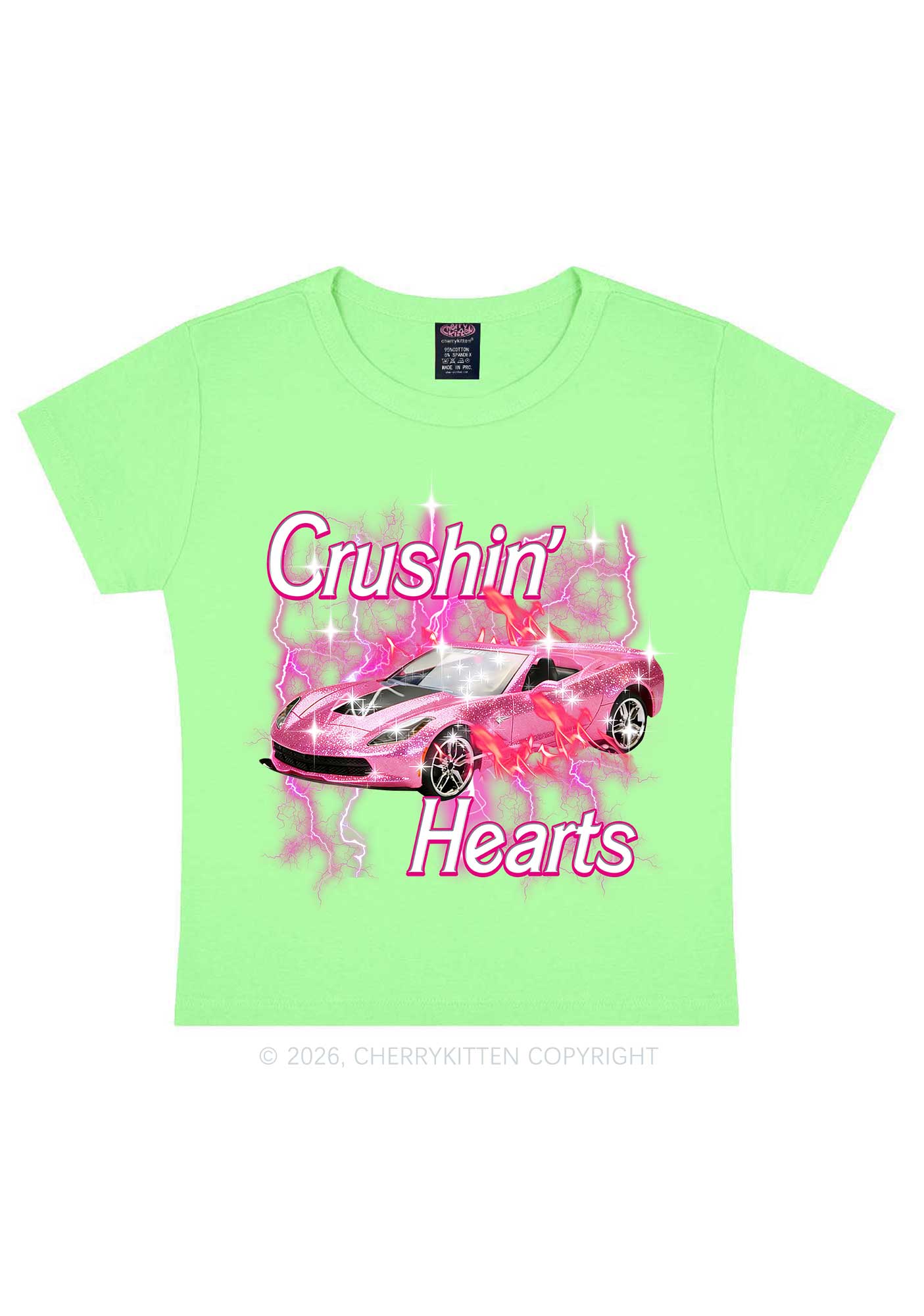 Crushin Hearts Valentine's Day Y2K Baby Tee Cherrykitten