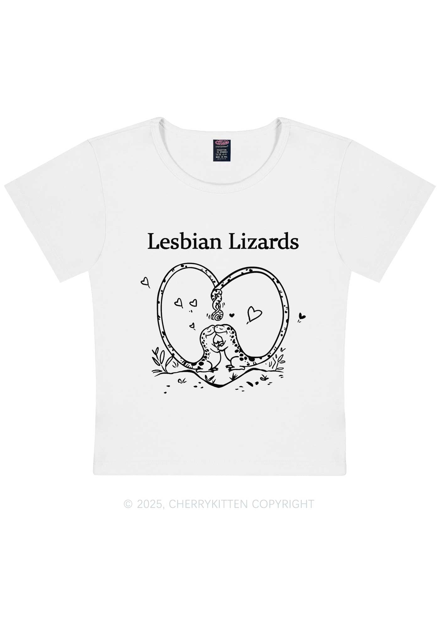 Lesbian Lizards Y2K Baby Tee Cherrykitten