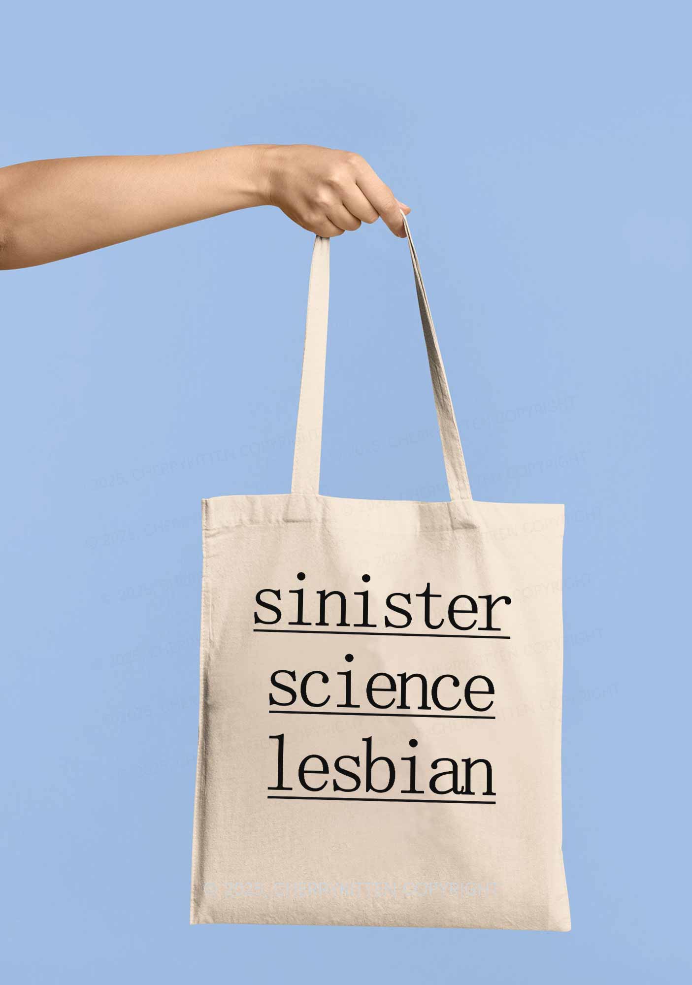 Sinister Science Lesbian Pride Y2K Canvas Tote Bag Cherrykitten