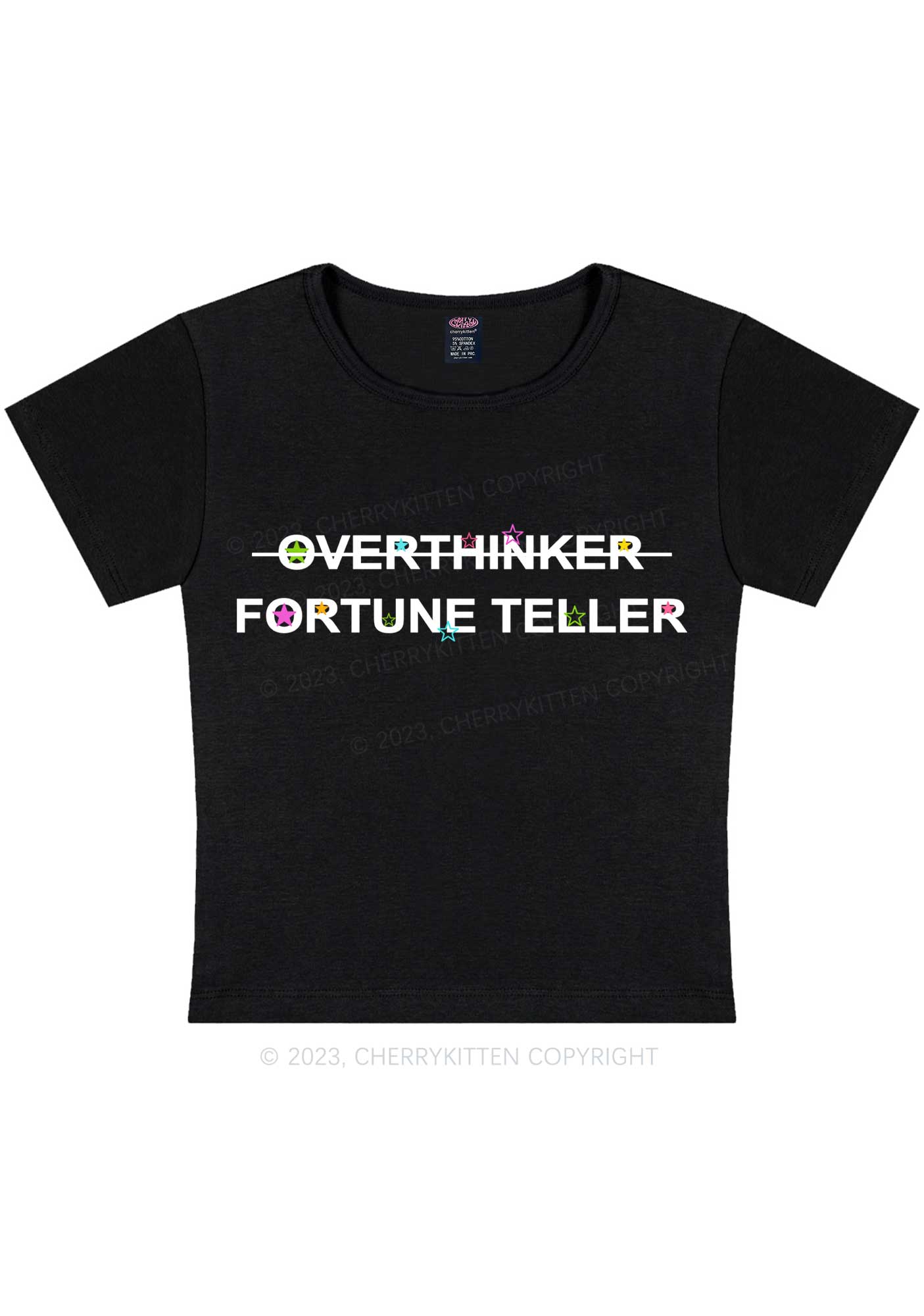 Overthinker Fortune Teller Y2K Baby Tee Cherrykitten