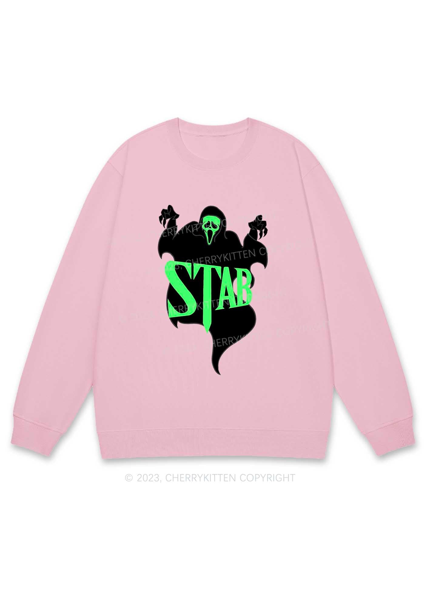 Stab Ghost Halloween Y2K Sweatshirt Cherrykitten