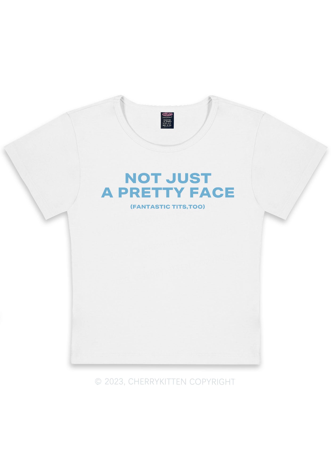 Curvy Pretty Face Fantastic Txts Y2K Baby Tee Cherrykitten