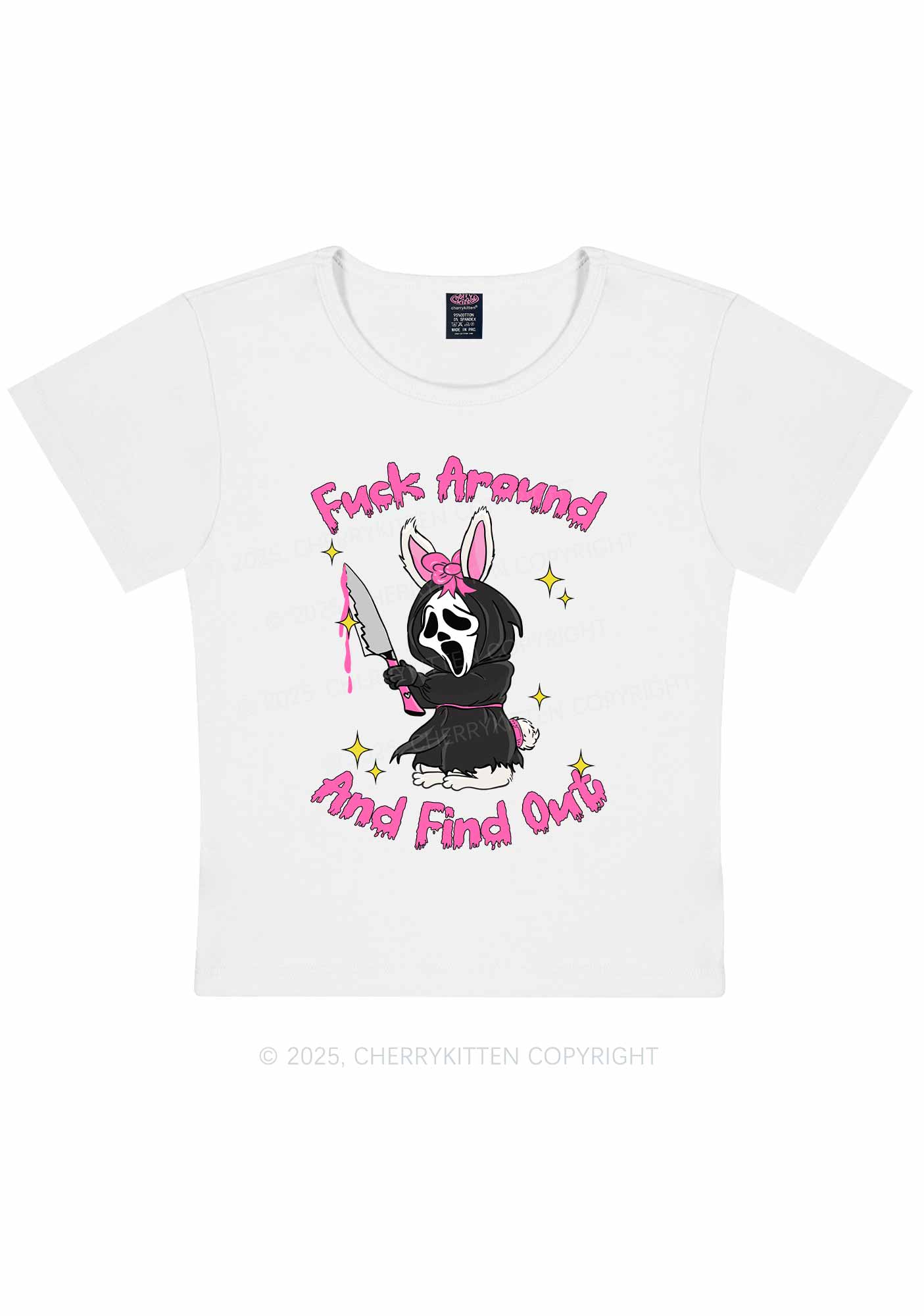 Halloween Fxxk Around Find Out Y2K Baby Tee Cherrykitten