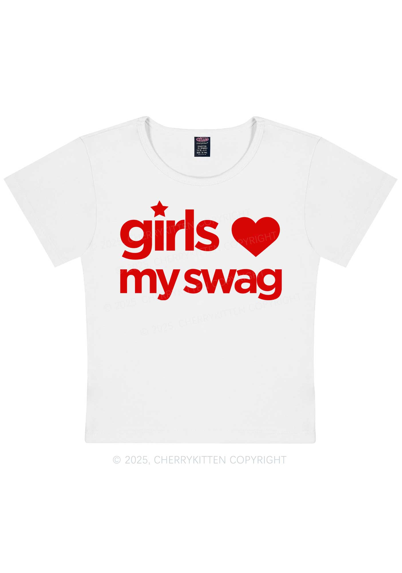 Girls Love My Swag Pride Y2K Baby Tee Cherrykitten
