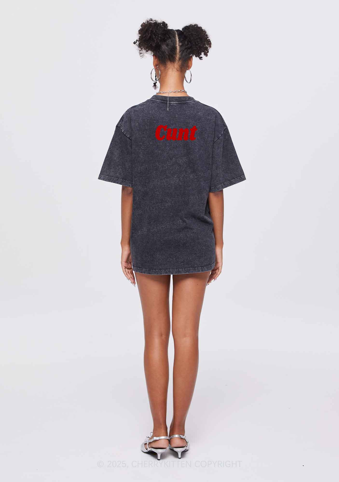 Serve Cxxt Two Sides Y2K Shirts Washed Tee Cherrykitten