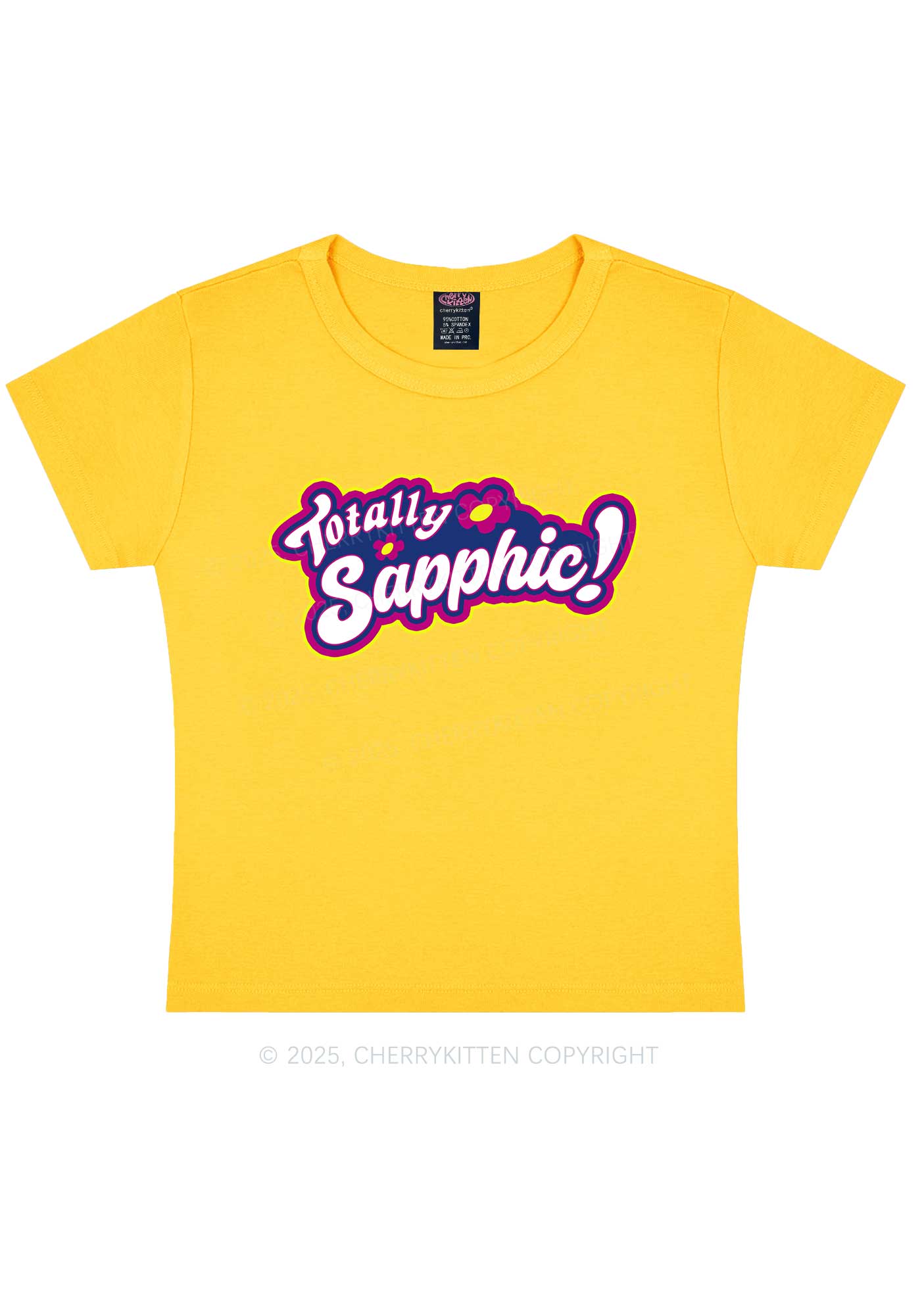 Totally Sapphic Pride Y2K Baby Tee Cherrykitten