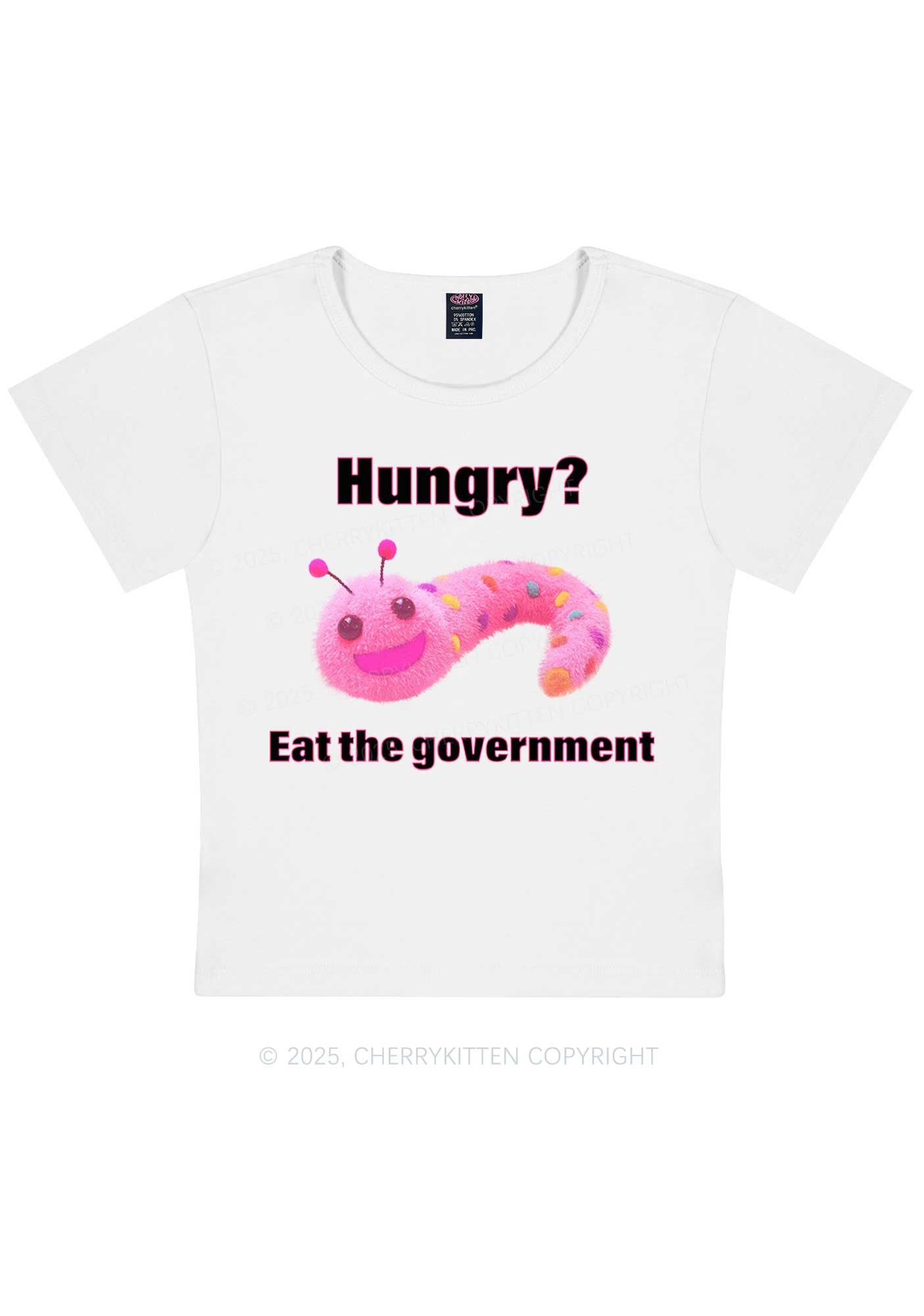 Eat The Government Y2K Baby Tee Cherrykitten