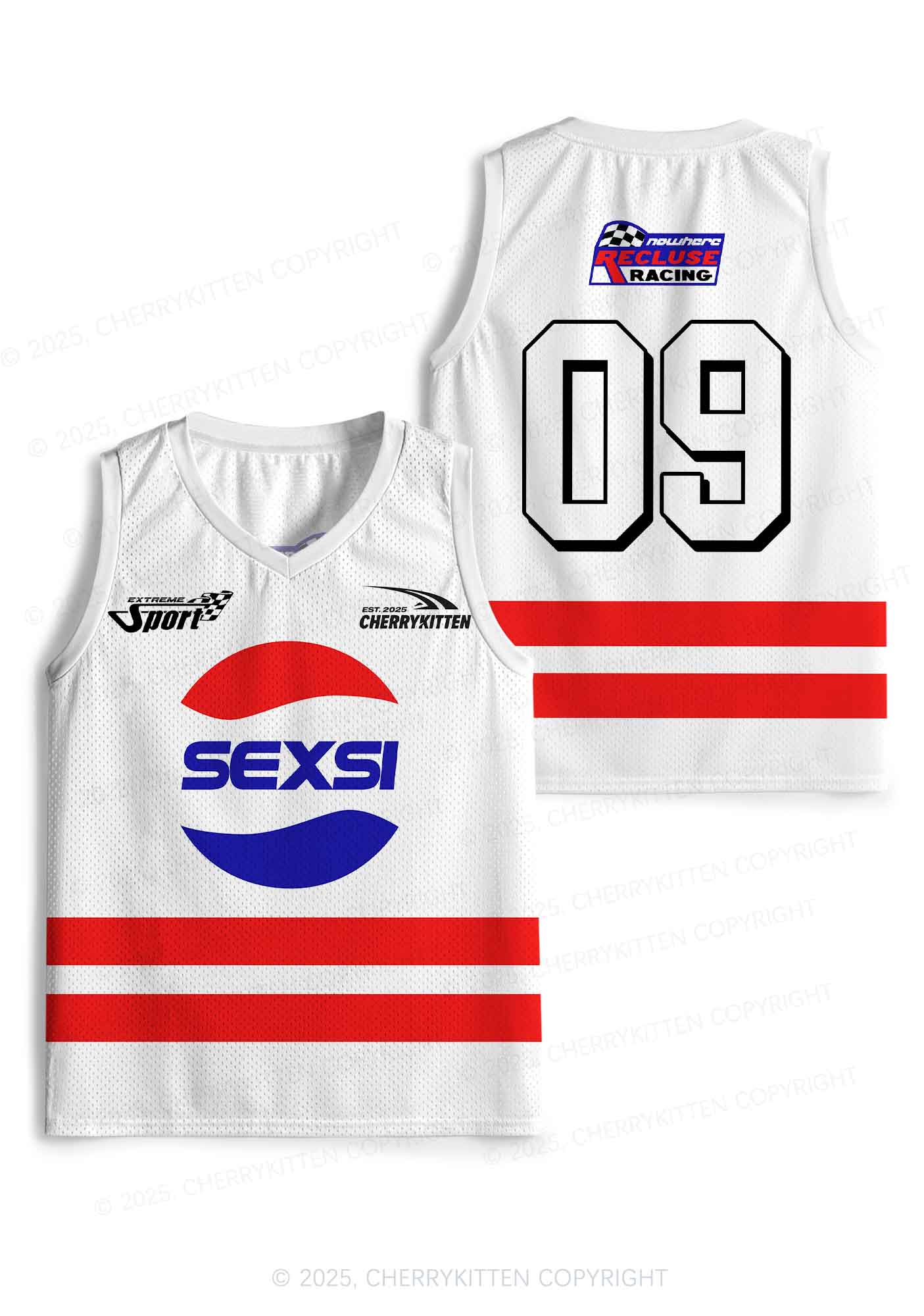 Custom Red Blue Sexsi Y2K Sport Jersey Tank Cherrykitten
