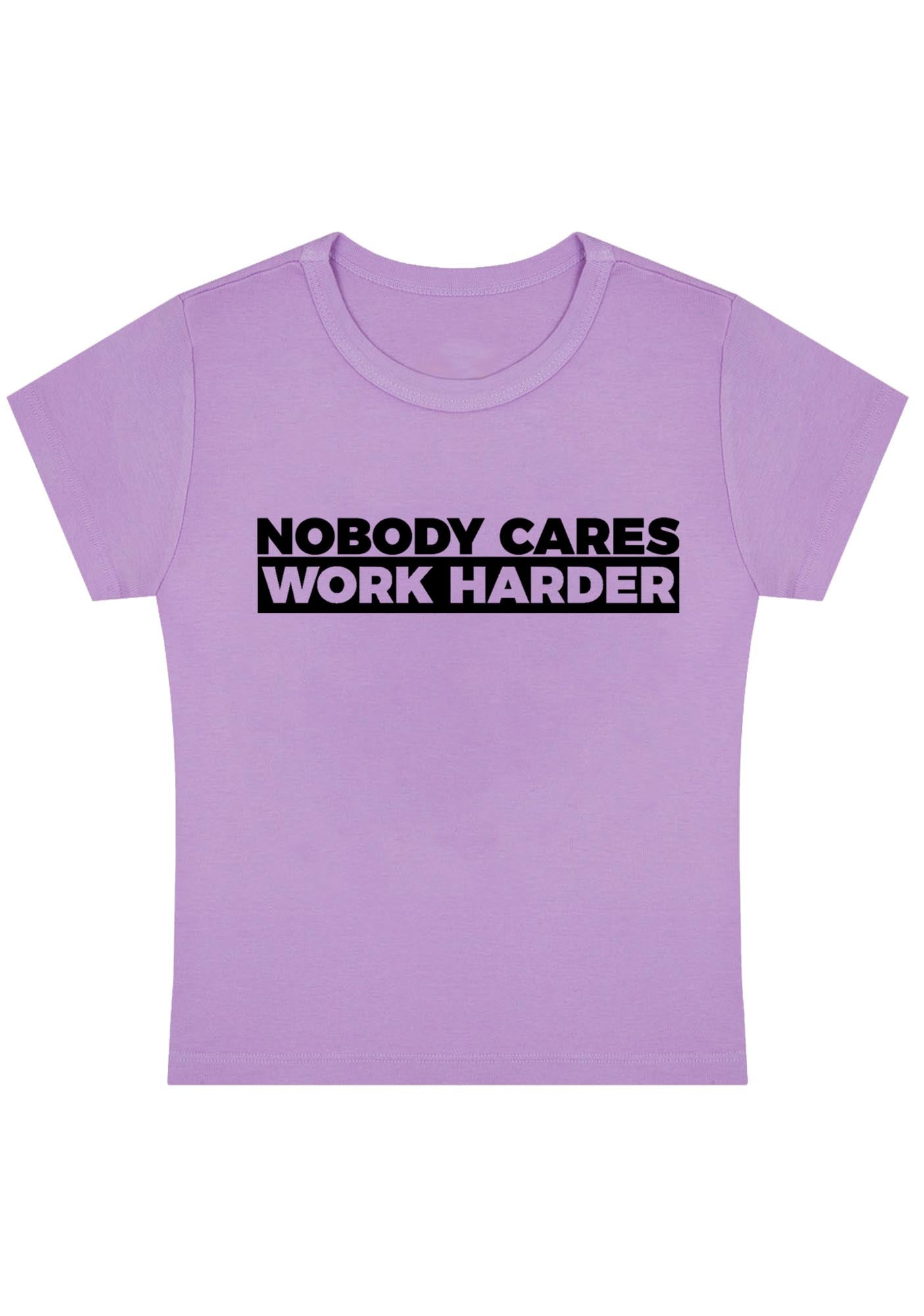 Curvy Nobody Cares Work Harder Baby Tee
